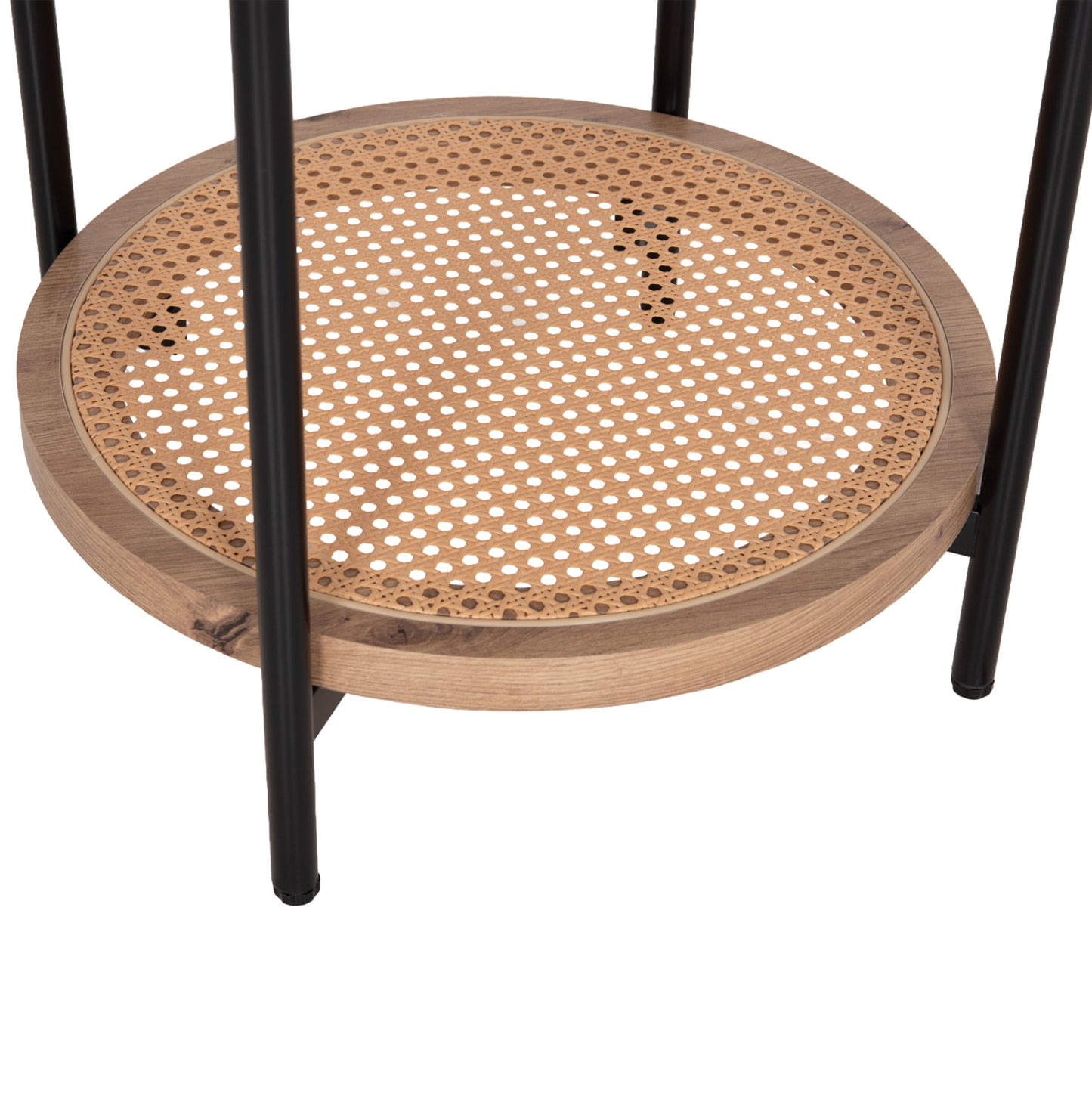ΒΟΗΘΗΤΙΚΟ ΤΡΑΠΕΖΙ SEITZ HM18031 ΓΥΑΛΙ TOP-ΜΕΤΑΛΛΟ-RATTAN ΣΕ ΦΥΣΙΚΟ Φ50x56Υεκ.