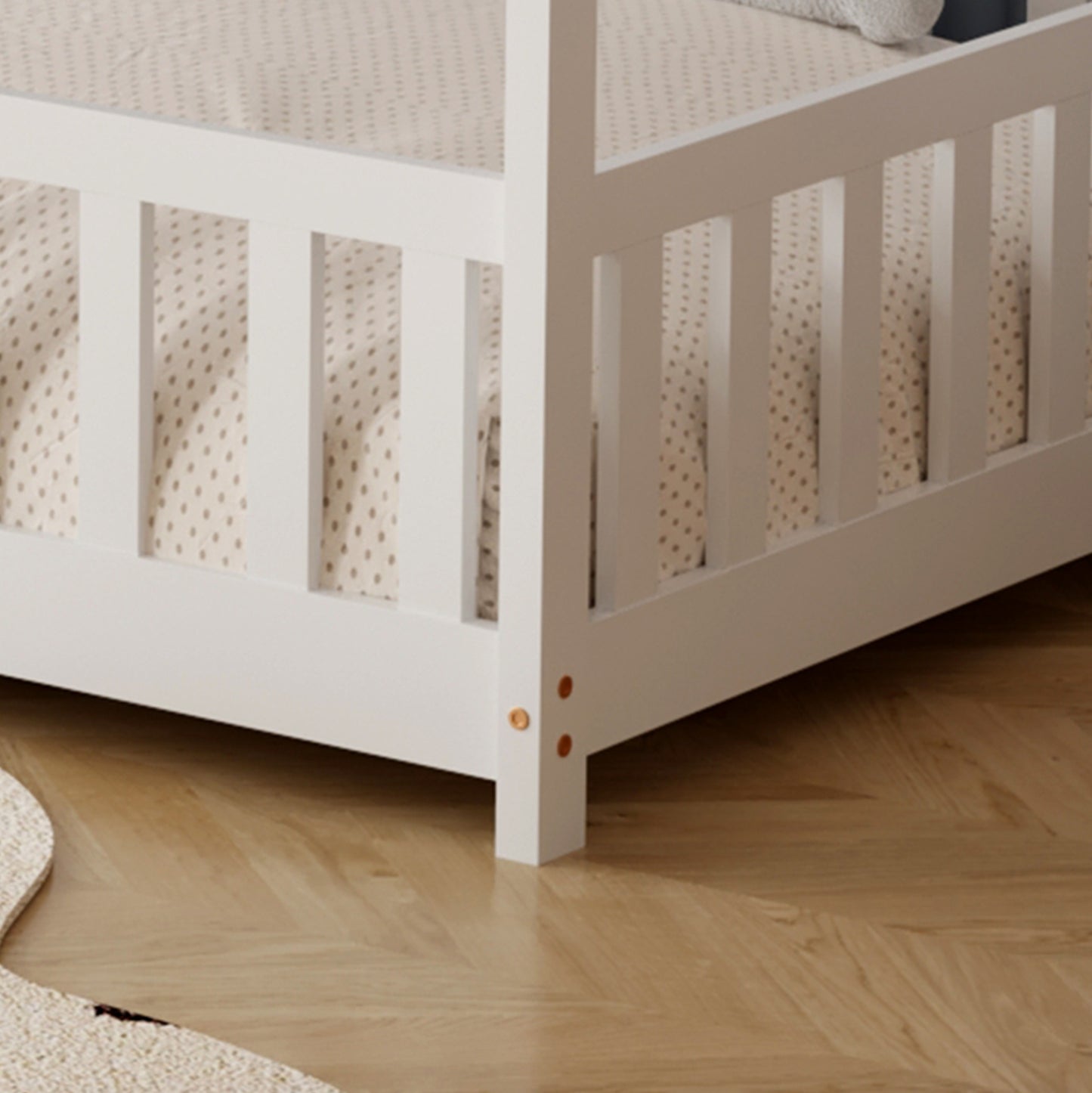 ΚΡΕΒΑΤΙ ΠΑΙΔΙΚΟ ΜΕ ΣΤΡΩΜΑ PHYLLIS HM21304.01 ΞΥΛΟ ΠΕΥΚΟΥ ΣΕ ΛΕΥΚΟ--ΣΤΡΩΜΑ 90x190εκ
