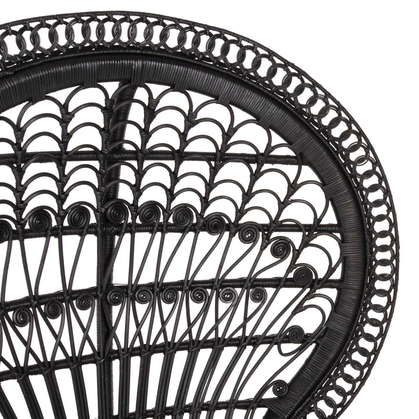 ΠΟΛΥΘΡΟΝΑ ROYAL PEACOCK HM9342.03 RATTAN ΜΑΥΡΟ-ΜΑΞΙΛΑΡΙ ΜΑΥΡΟ 114x72x150Yεκ.