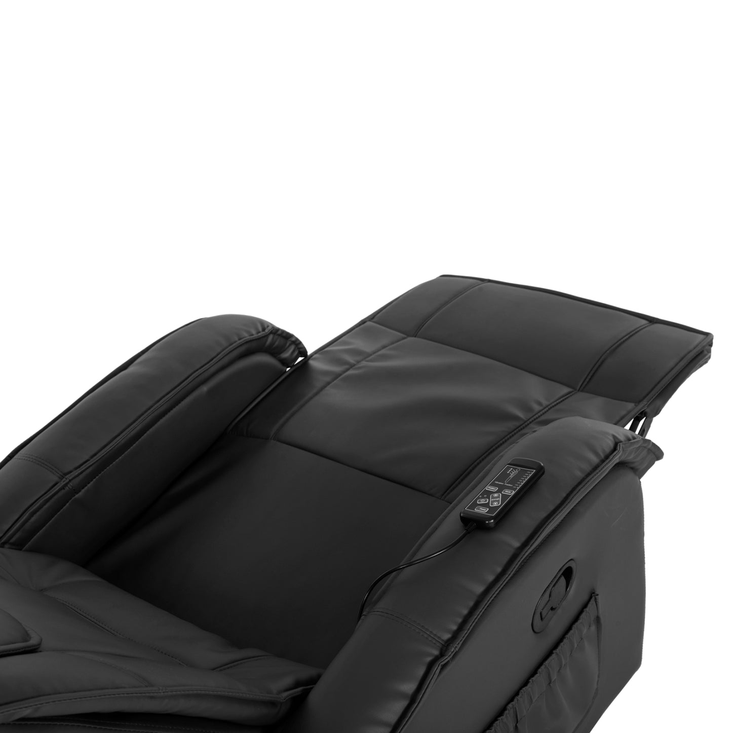 ΠΟΛΥΘΡΟΝΑ RELAX ΜΕ ΜΗΧΑΝΙΣΜΟ MASSAGE ROCCA HM0026.01 PU ΜΑΥΡΟ 88x90x80 εκ.