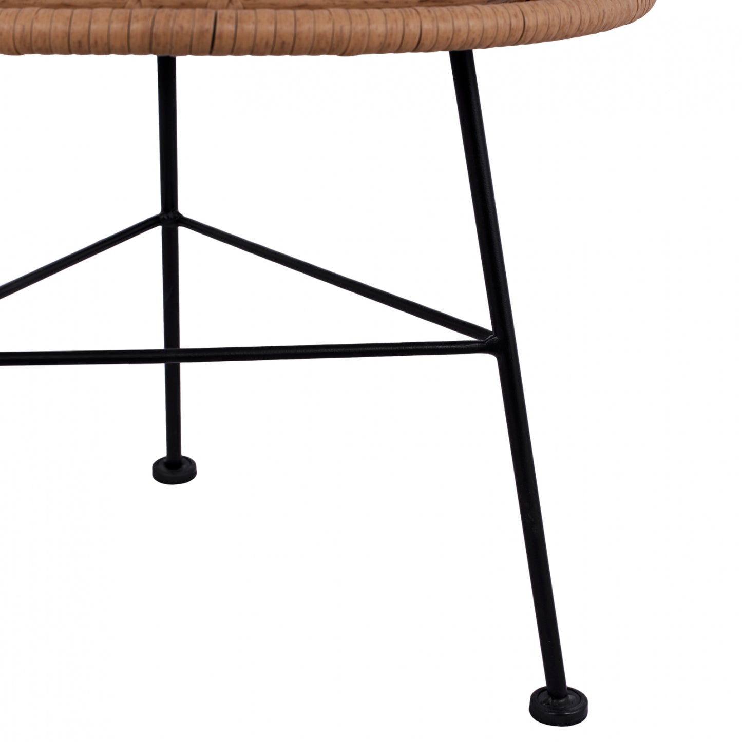 ΤΡΑΠΕΖΙ ΜΕΤΑΛΛΙΚΟ ALLEGRA HM5459 ΜΕ WICKER ΜΠΕΖ ΚΑΙ ΓΥΑΛΙ Φ45Χ46Υεκ.