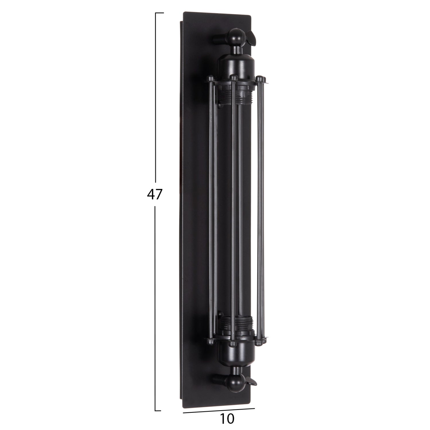 ΑΠΛΙΚΑ ΤΟΙΧΟΥ 2ΦΩΤΗ BEACON HM4463 ΜΕΤΑΛΛΟ ΣΕ ΜΑΥΡΟ 10x10x47Υεκ.