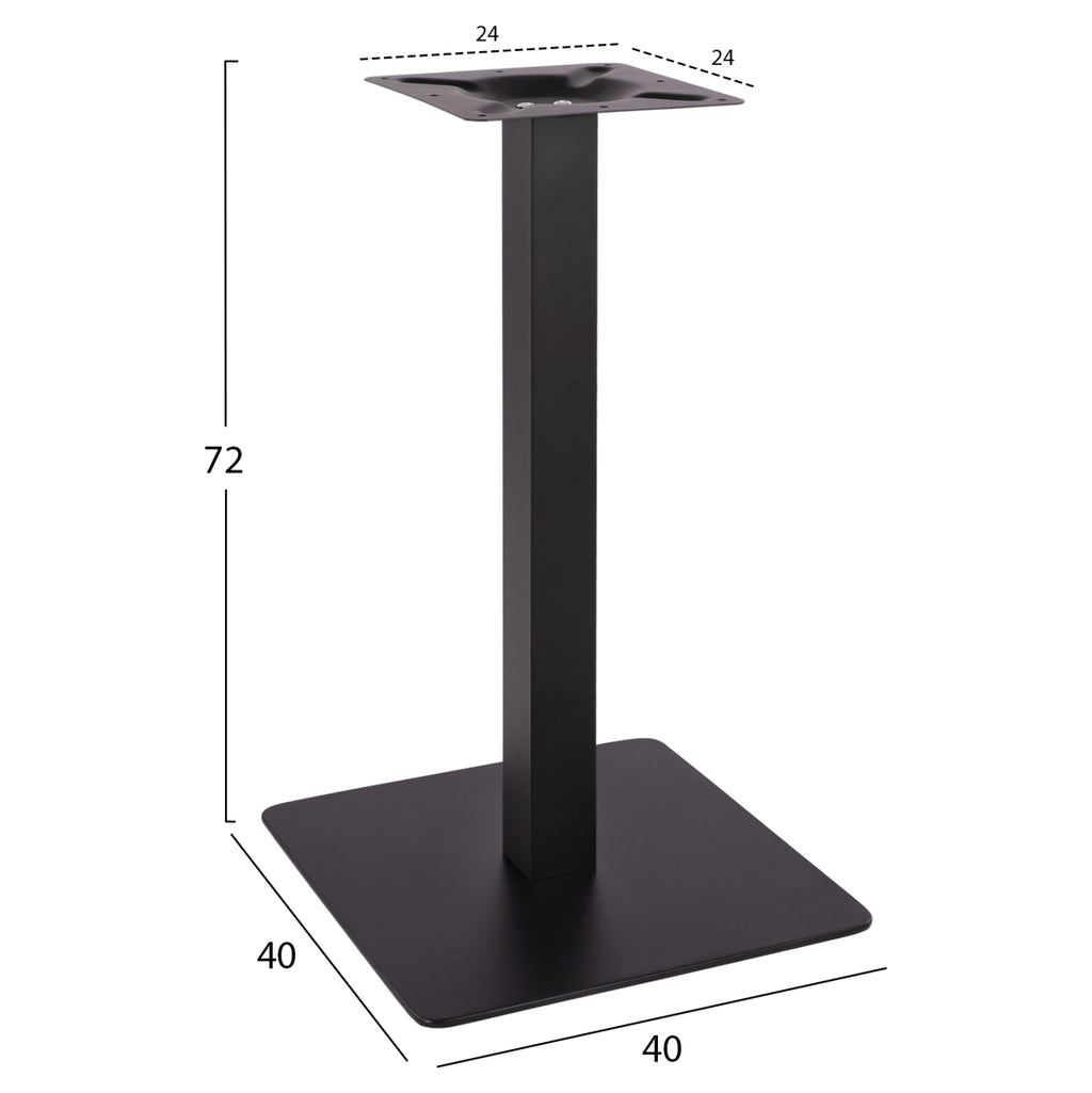 ΒΑΣΗ ΜΕΤΑΛΛΙΚΗ ΜΑΥΡΗ ΜΑΤ 40X40X72Υεκ. HM414.11