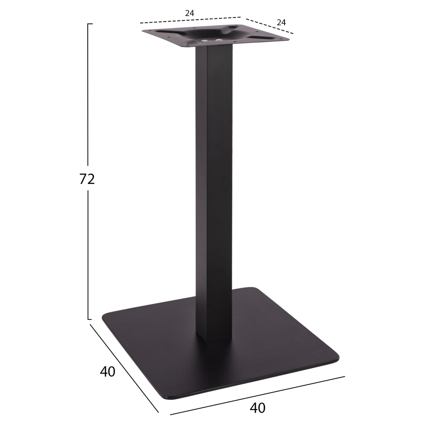 ΒΑΣΗ ΜΕΤΑΛΛΙΚΗ ΜΑΥΡΗ ΜΑΤ 40X40X72Υεκ. HM414.11