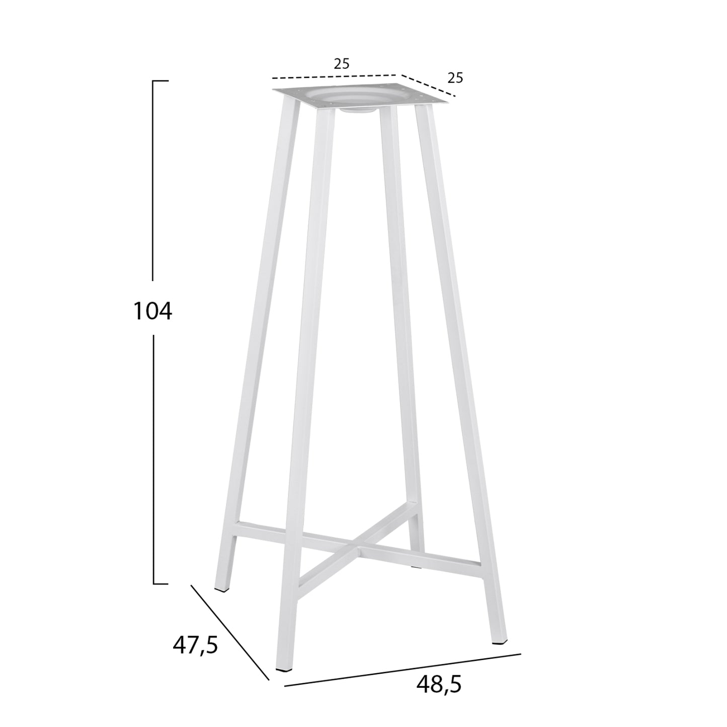 ΒΑΣΗ ΜΠΑΡ ΤΕΣΣΕΡΑ ΠΟΔΙΑ TS952 ΛΕΥΚΗ 48.5x47.5x104 cm.