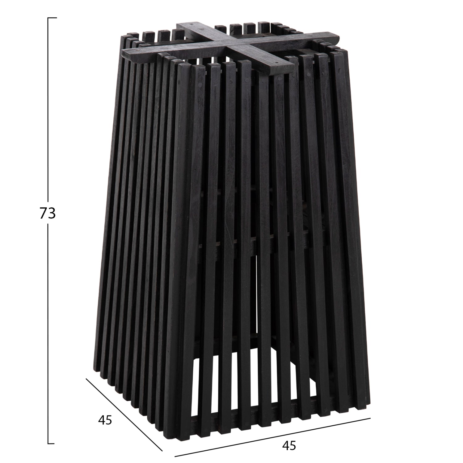 ΒΑΣΗ ΤΡΑΠΕΖΙΟΥ ΕΣΩΤ.ΧΩΡΟΥ ΤΕΤΡΑΓΩΝΗ FRANTZ HM9460.12 ΞΥΛΟ MINDI ΣΕ ΜΑΥΡΟ 45x45x73Y εκ.
