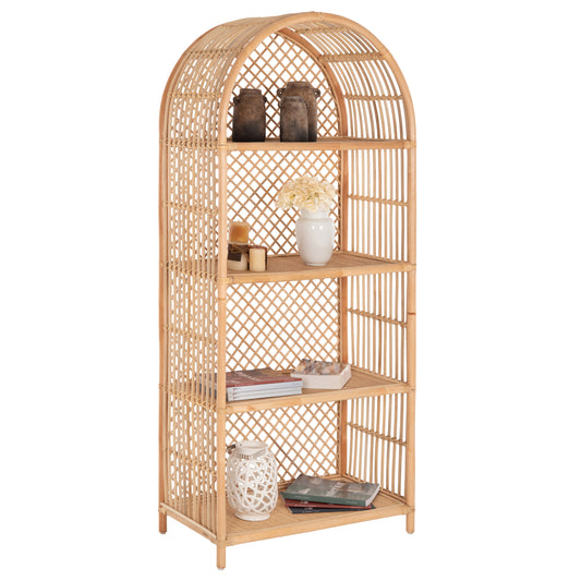 ΒΙΒΛΙΟΘΗΚΗ SIMOK HM9552 ΑΠΟ ΦΥΣΙΚΟ RATTAN ΣΕ ΦΥΣΙΚΟ ΧΡΩΜΑ 80x40x182Υεκ.
