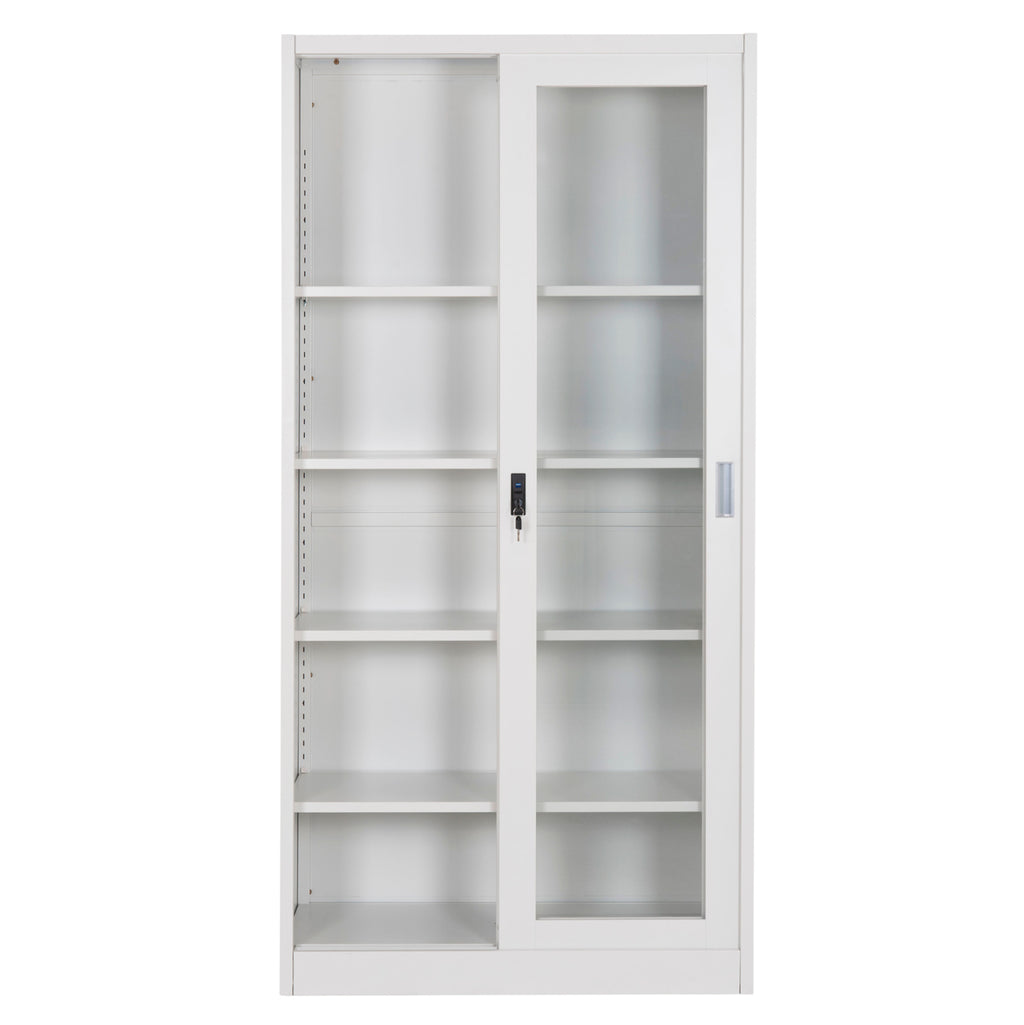 ΒΙΒΛΙΟΘΗΚΗ ΜΕ ΣΥΡΟΜΕΝΕΣ ΠΟΡΤΕΣ SIDER HM6632.02 ΜΕΤΑΛΛΙΚΗ ΛΕΥΚΗ 90x40x185Υεκ