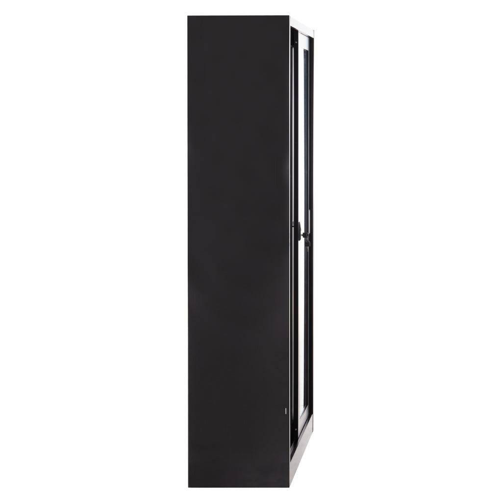 ΒΙΒΛΙΟΘΗΚΗ ΜΕ ΣΥΡΟΜΕΝΕΣ ΠΟΡΤΕΣ SIDER HM6632.01 ΜΕΤΑΛΛΙΚΗ ΜΑΥΡΗ 90x40x185Υεκ