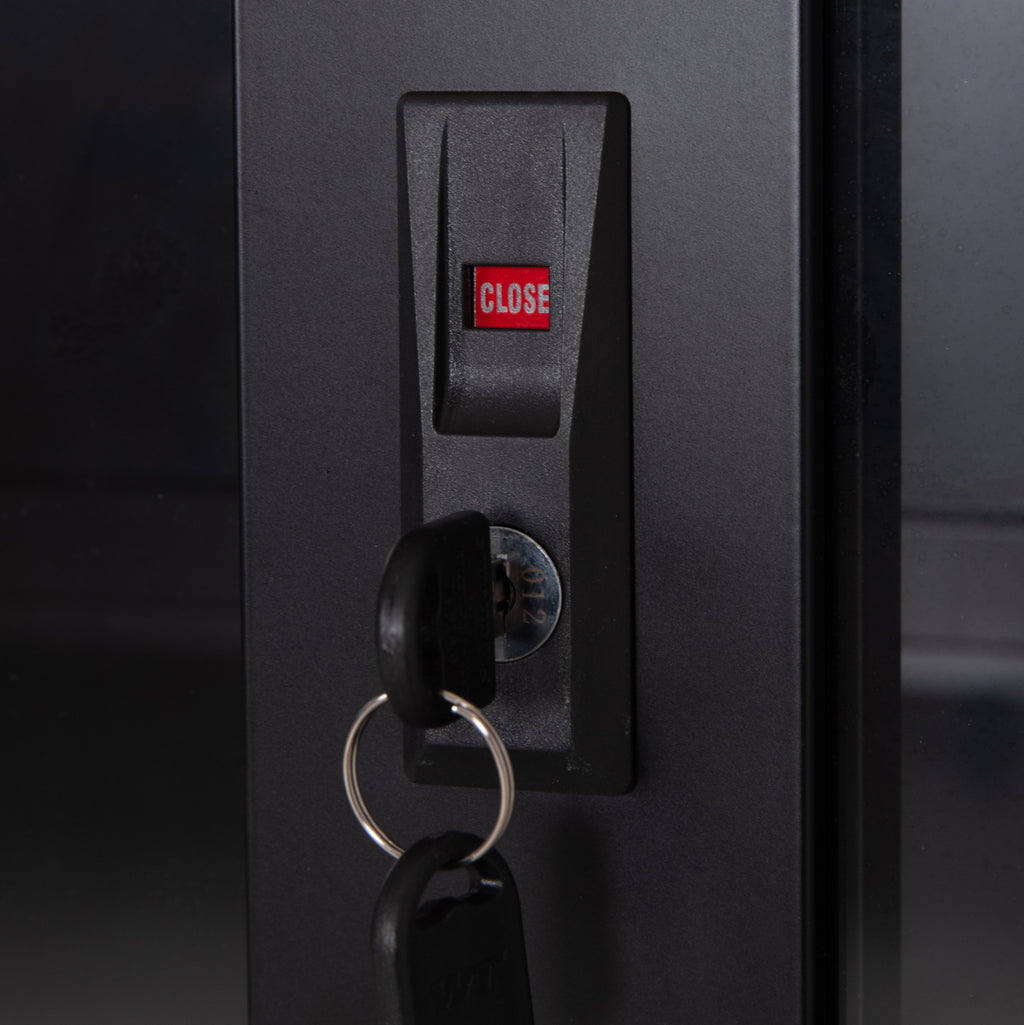 ΒΙΒΛΙΟΘΗΚΗ ΜΕ ΣΥΡΟΜΕΝΕΣ ΠΟΡΤΕΣ SIDER HM6632.01 ΜΕΤΑΛΛΙΚΗ ΜΑΥΡΗ 90x40x185Υεκ