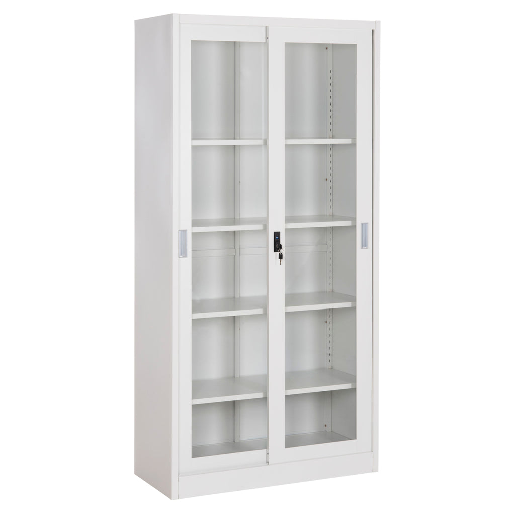ΒΙΒΛΙΟΘΗΚΗ ΜΕ ΣΥΡΟΜΕΝΕΣ ΠΟΡΤΕΣ SIDER HM6632.02 ΜΕΤΑΛΛΙΚΗ ΛΕΥΚΗ 90x40x185Υεκ