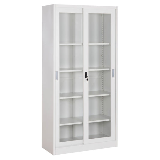 ΒΙΒΛΙΟΘΗΚΗ ΜΕ ΣΥΡΟΜΕΝΕΣ ΠΟΡΤΕΣ SIDER HM6632.02 ΜΕΤΑΛΛΙΚΗ ΛΕΥΚΗ 90x40x185Υεκ
