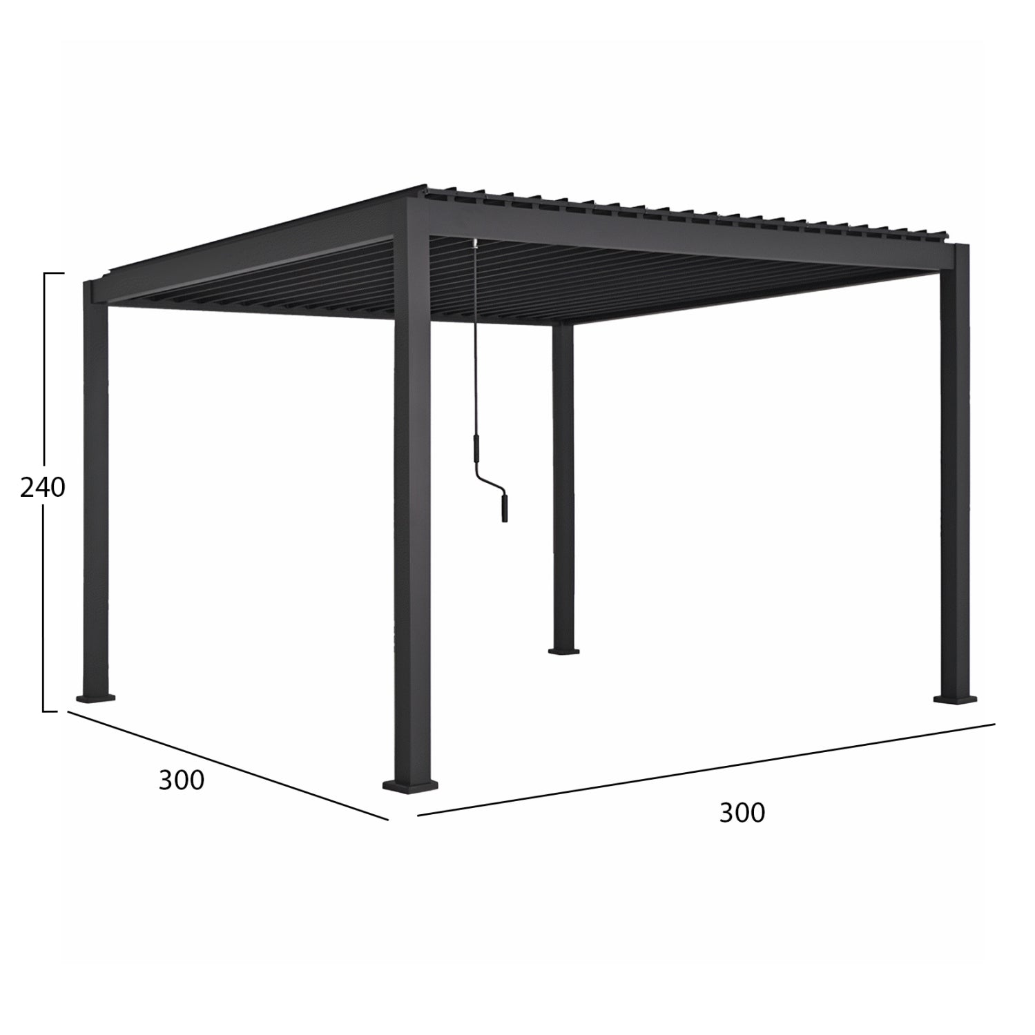 ΒΙΟΚΛΙΜΑΤΙΚΗ ΠΕΡΓΚΟΛΑ ΑΛΟΥΜΙΝΙΟΥ DOMECIL HM6611.01 ΜΕ ΜΕΤΑΛ. ΠΕΡΣΙΔΕΣ--300x300x240Υεκ--ΜΑΥΡΗ