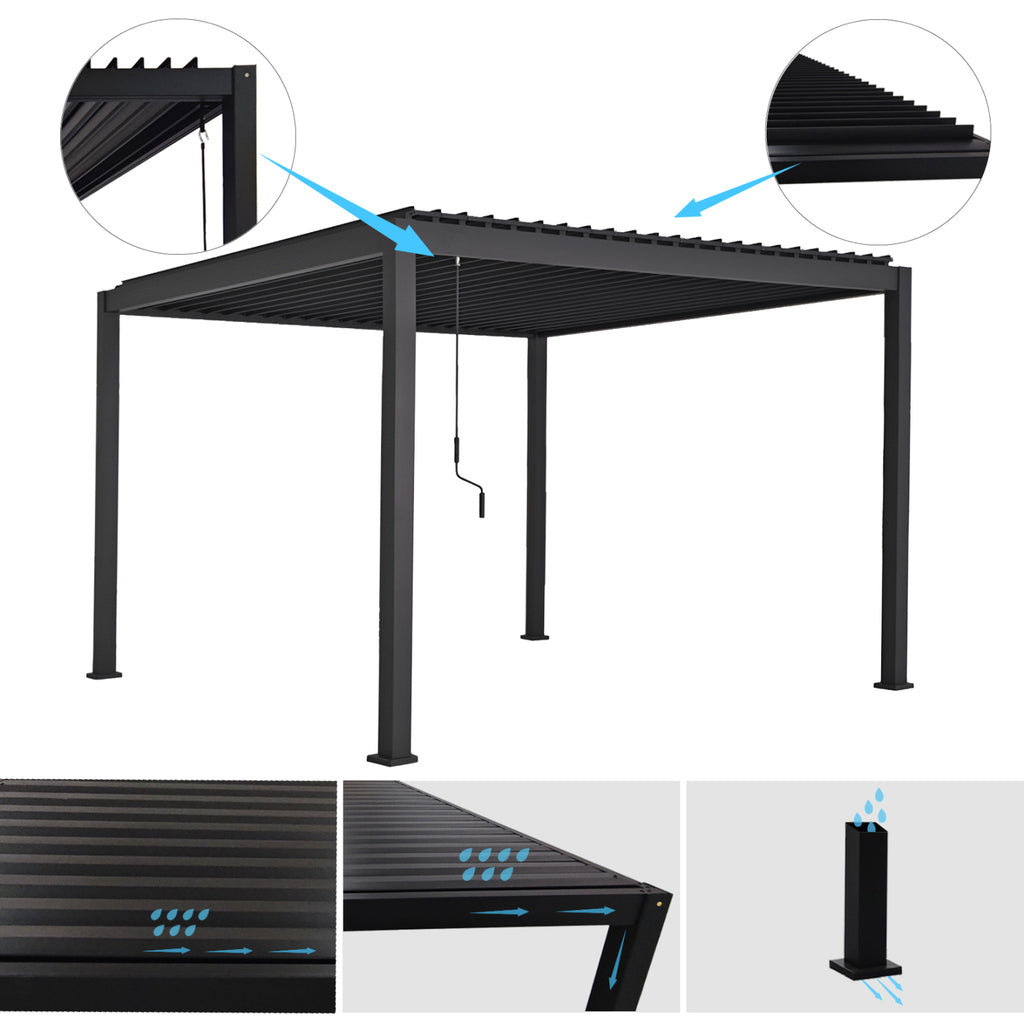 ΒΙΟΚΛΙΜΑΤΙΚΗ ΠΕΡΓΚΟΛΑ ΑΛΟΥΜΙΝΙΟΥ DOMECIL HM6611.01 ΜΕ ΜΕΤΑΛ. ΠΕΡΣΙΔΕΣ--300x300x240Υεκ--ΜΑΥΡΗ