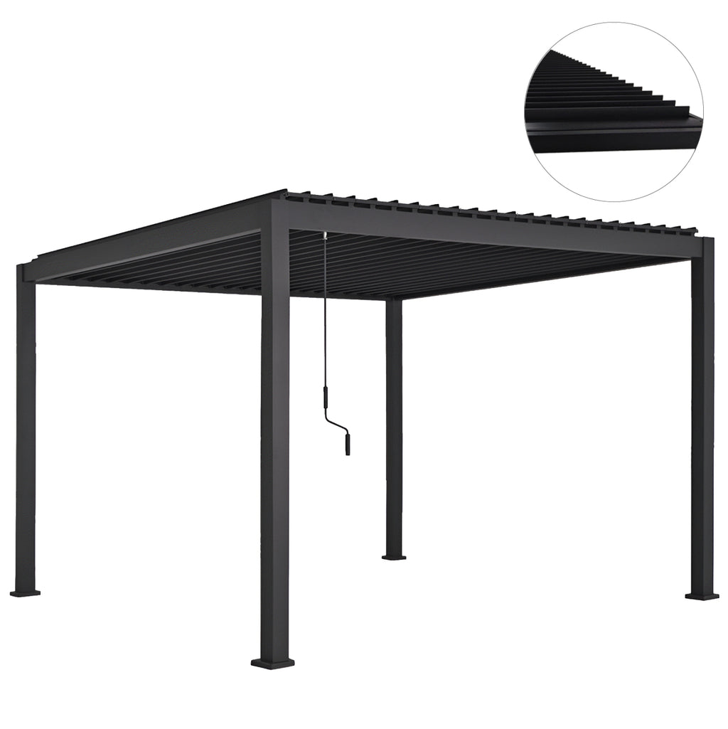 ΒΙΟΚΛΙΜΑΤΙΚΗ ΠΕΡΓΚΟΛΑ ΑΛΟΥΜΙΝΙΟΥ DOMECIL HM6611.01 ΜΕ ΜΕΤΑΛ. ΠΕΡΣΙΔΕΣ--300x300x240Υεκ--ΜΑΥΡΗ