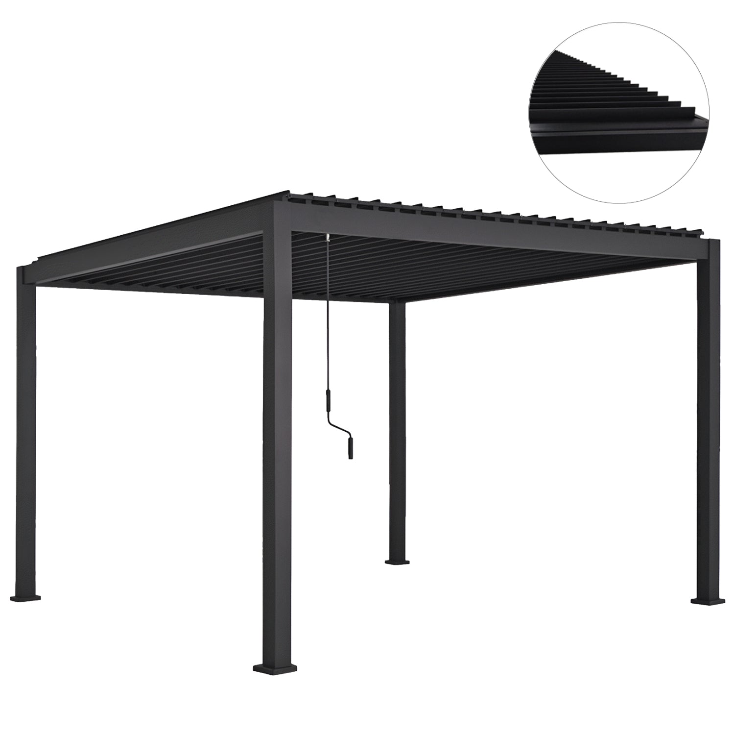 ΒΙΟΚΛΙΜΑΤΙΚΗ ΠΕΡΓΚΟΛΑ ΑΛΟΥΜΙΝΙΟΥ DOMECIL HM6611.01 ΜΕ ΜΕΤΑΛ. ΠΕΡΣΙΔΕΣ--300x300x240Υεκ--ΜΑΥΡΗ