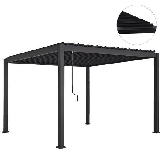 ΒΙΟΚΛΙΜΑΤΙΚΗ ΠΕΡΓΚΟΛΑ ΑΛΟΥΜΙΝΙΟΥ DOMECIL HM6611.01 ΜΕ ΜΕΤΑΛ. ΠΕΡΣΙΔΕΣ--300x300x240Υεκ--ΜΑΥΡΗ