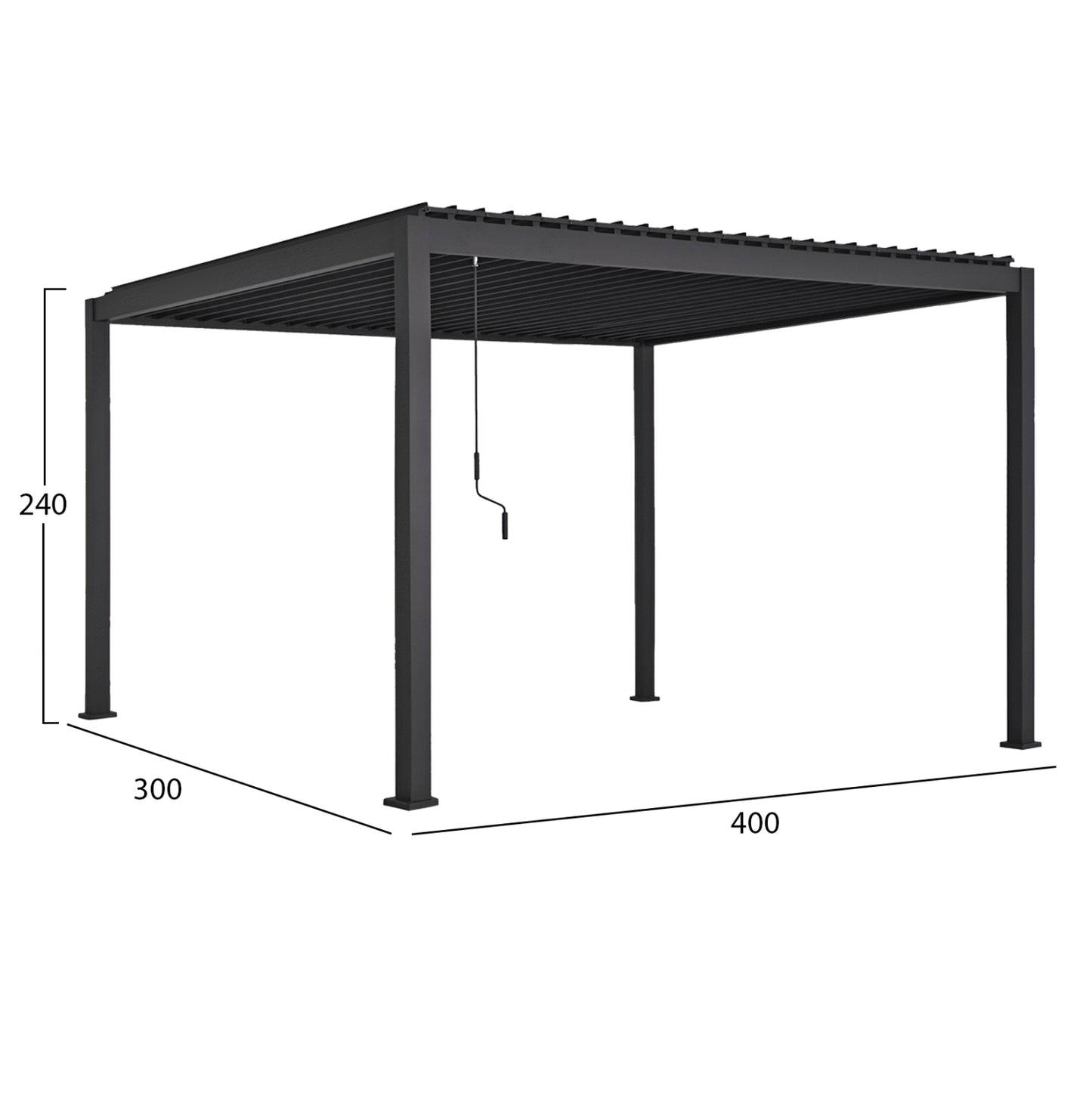 ΒΙΟΚΛΙΜΑΤΙΚΗ ΠΕΡΓΚΟΛΑ ΑΛΟΥΜΙΝΙΟΥ DOMECIL HM6612.01 ΜΕ ΜΕΤΑΛ. ΠΕΡΣΙΔΕΣ--300x400x240Υ-ΜΑΥΡΗ
