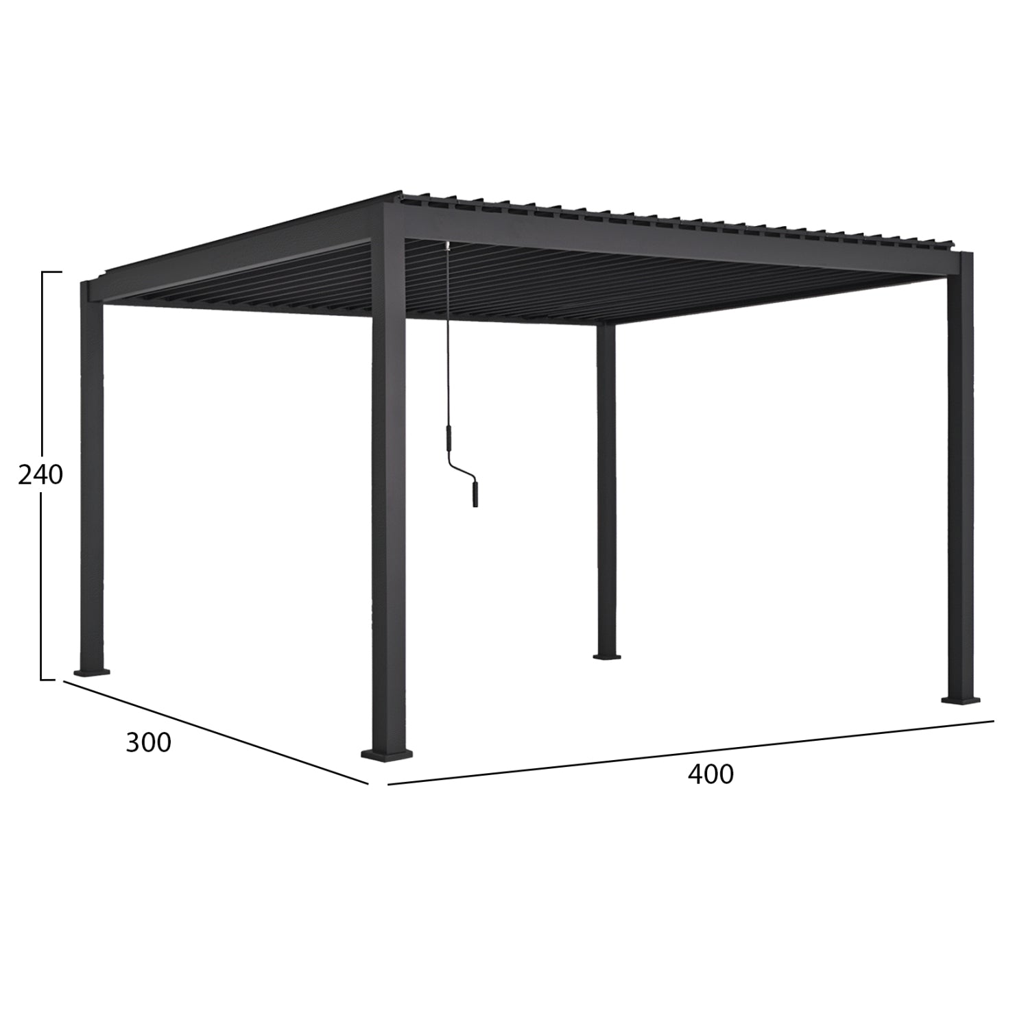 ΒΙΟΚΛΙΜΑΤΙΚΗ ΠΕΡΓΚΟΛΑ ΑΛΟΥΜΙΝΙΟΥ DOMECIL HM6612.01 ΜΕ ΜΕΤΑΛ. ΠΕΡΣΙΔΕΣ--300x400x240Υ-ΜΑΥΡΗ