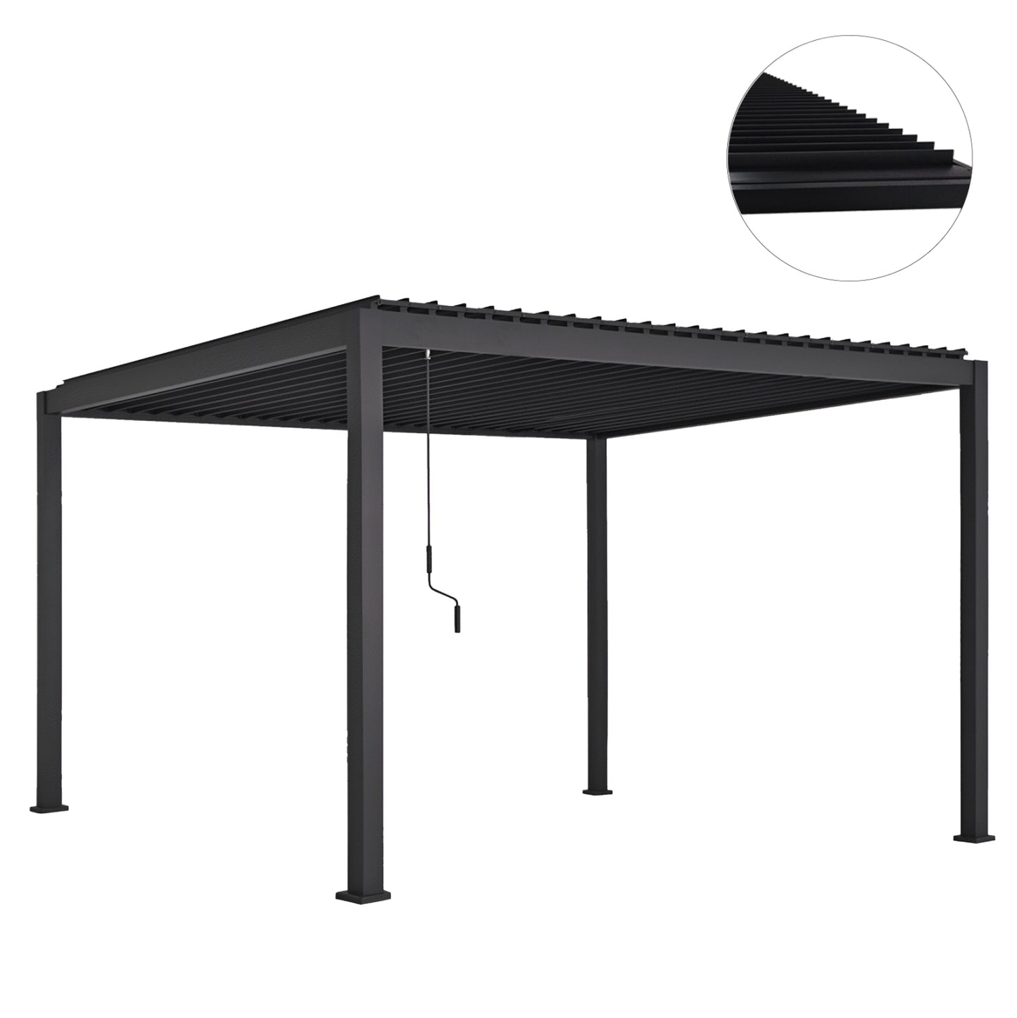 ΒΙΟΚΛΙΜΑΤΙΚΗ ΠΕΡΓΚΟΛΑ ΑΛΟΥΜΙΝΙΟΥ DOMECIL HM6612.01 ΜΕ ΜΕΤΑΛ. ΠΕΡΣΙΔΕΣ--300x400x240Υ-ΜΑΥΡΗ