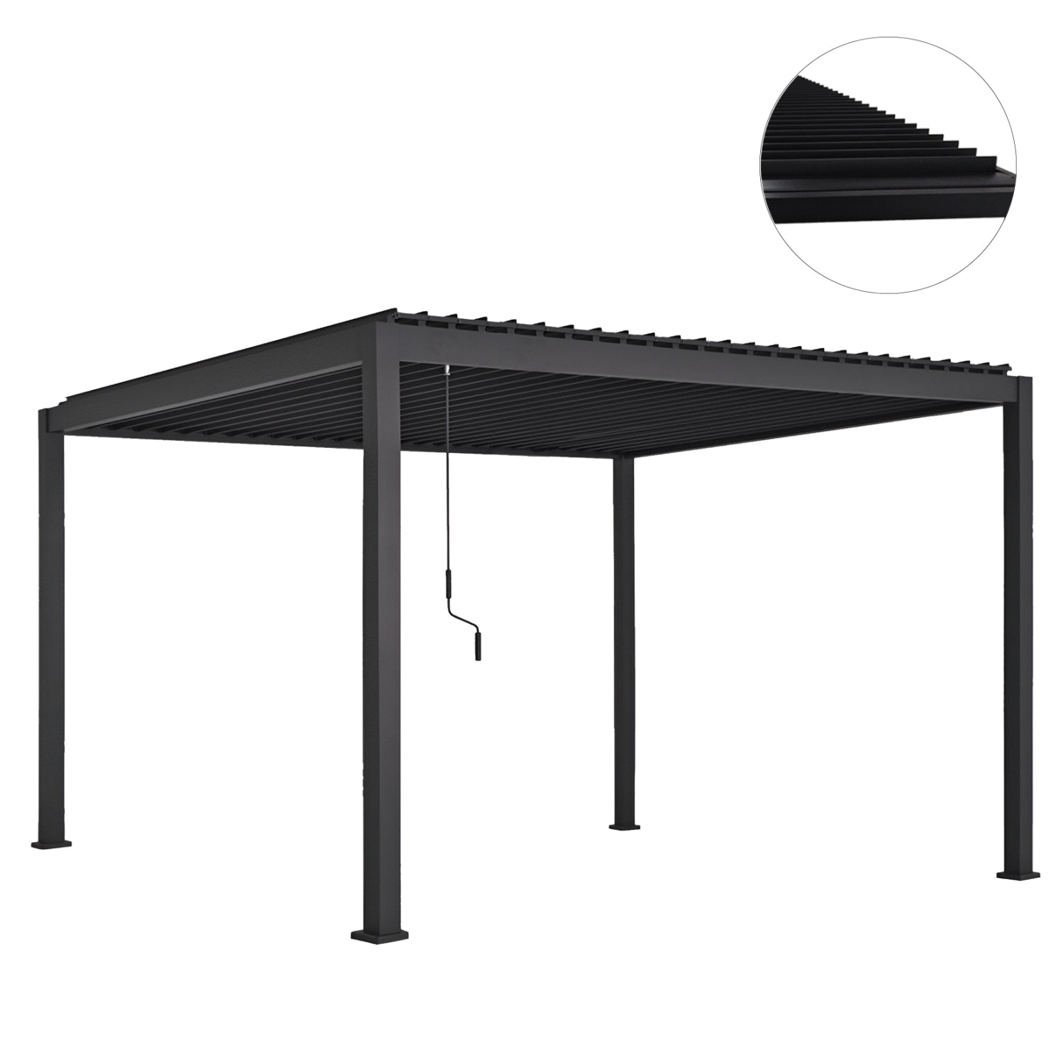 ΒΙΟΚΛΙΜΑΤΙΚΗ ΠΕΡΓΚΟΛΑ ΑΛΟΥΜΙΝΙΟΥ DOMECIL HM6612.01 ΜΕ ΜΕΤΑΛ. ΠΕΡΣΙΔΕΣ--300x400x240Υ-ΜΑΥΡΗ