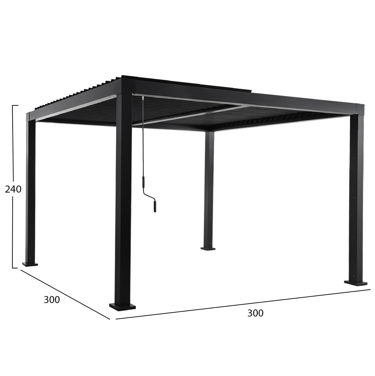 ΒΙΟΚΛΙΜΑΤΙΚΗ ΠΕΡΓΚΟΛΑ ΑΛΟΥΜΙΝΙΟΥ PREMIUM FRANIO HM6609.01 ΜΑΥΡΟ 300x300x240Υ