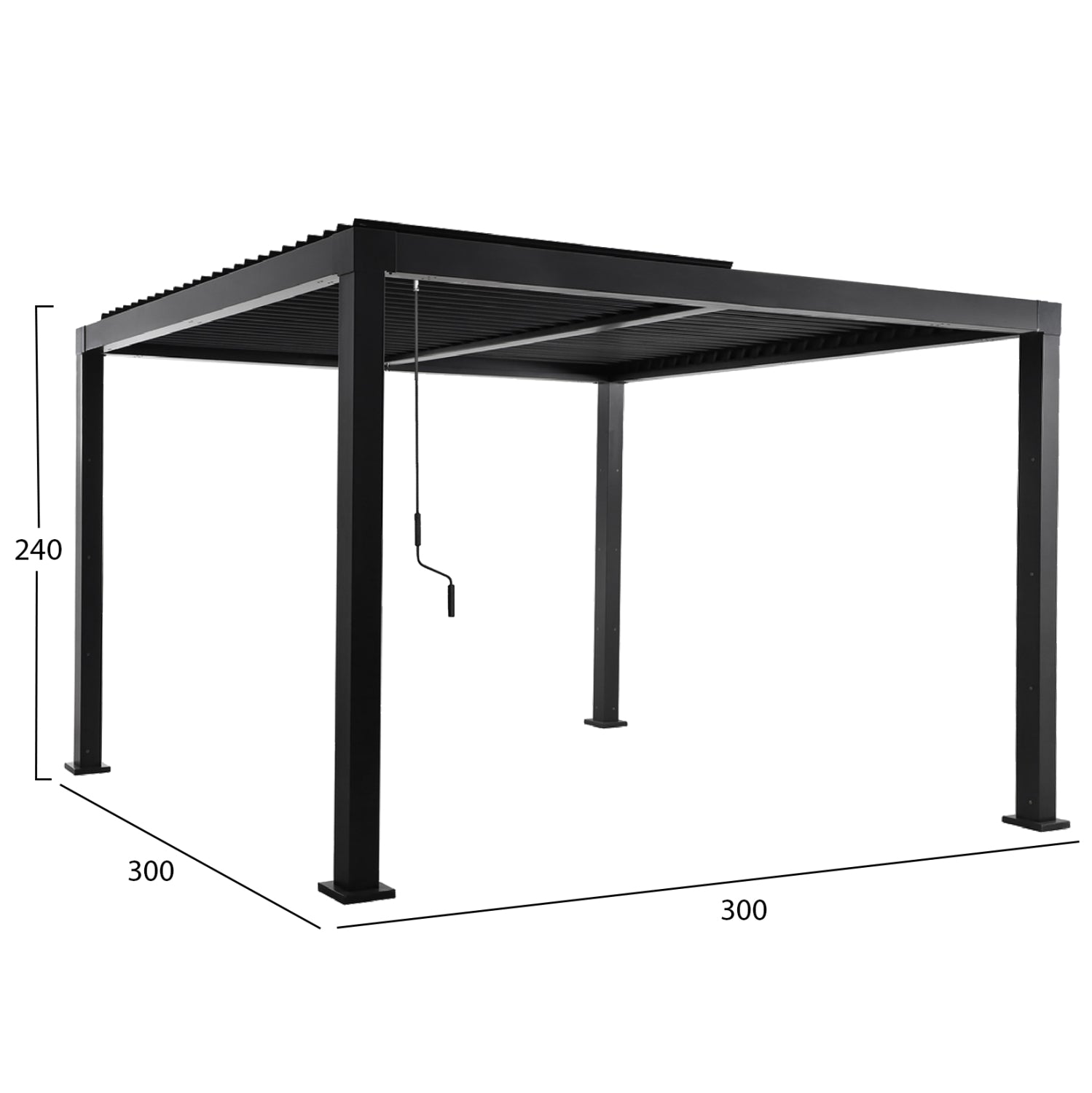ΒΙΟΚΛΙΜΑΤΙΚΗ ΠΕΡΓΚΟΛΑ ΑΛΟΥΜΙΝΙΟΥ PREMIUM FRANIO HM6609.01 ΜΑΥΡΟ 300x300x240Υ