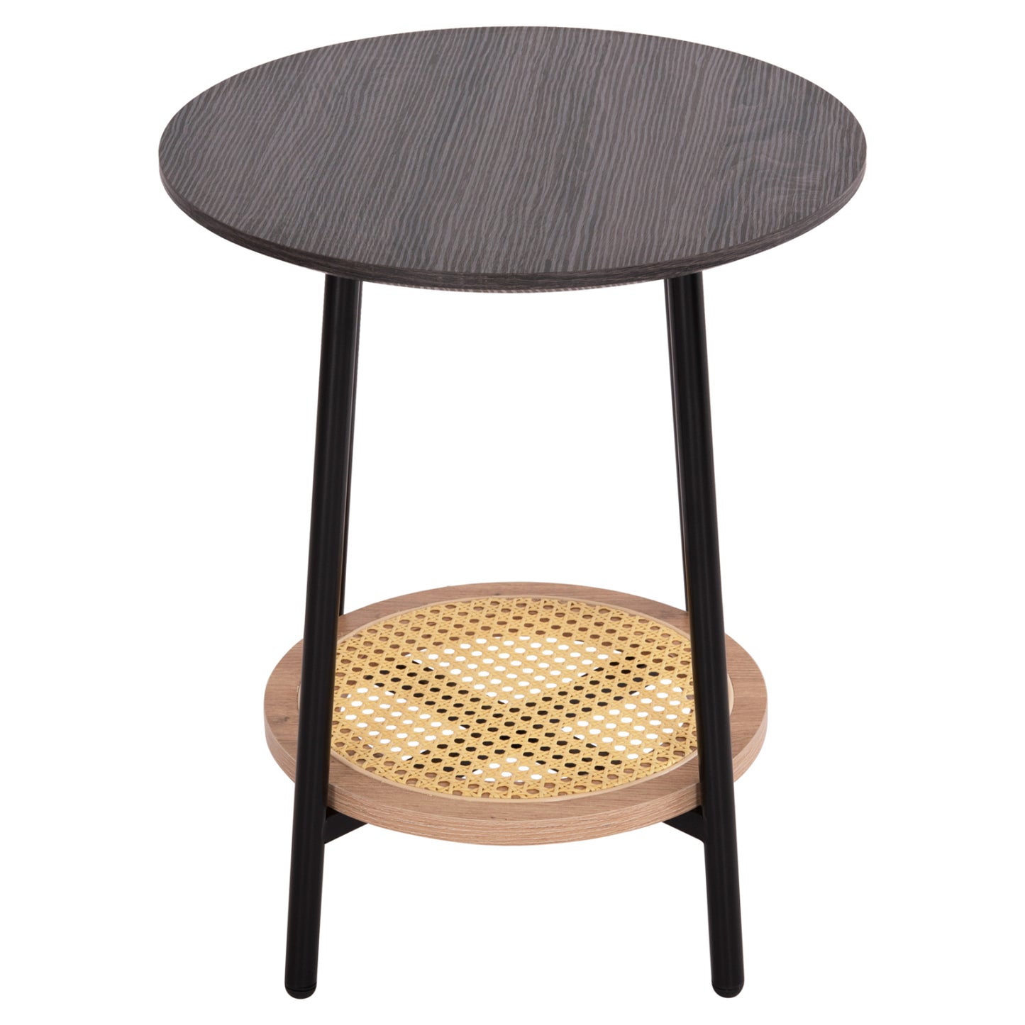 ΒΟΗΘΗΤΙΚΟ ΤΡΑΠΕΖAKI SEWELL HM18034 MDF ΣΕ ZEBRANO-ΜΕΤΑΛΛΙΚΑ ΠΟΔΙΑ-WICKER Φ45x55Υεκ