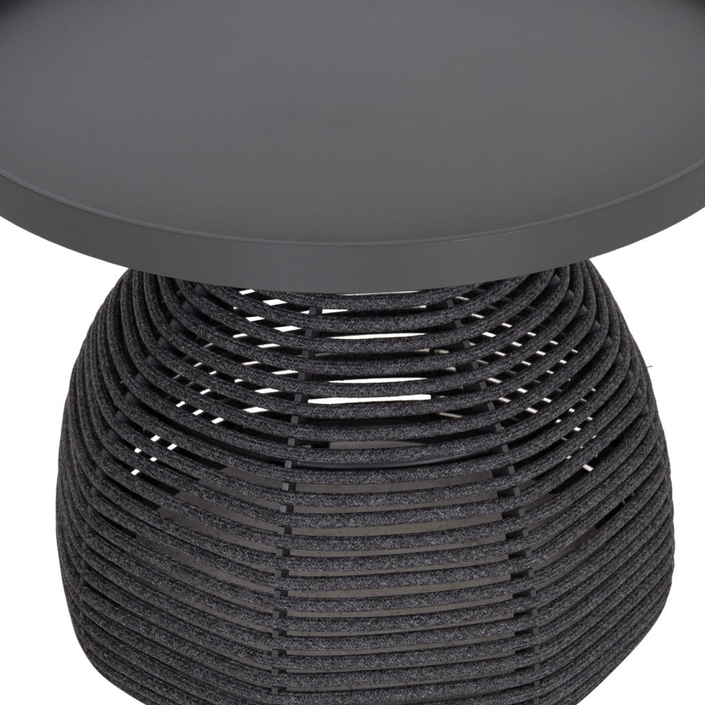 ΒΟΗΘΗΤΙΚΟ ΤΡΑΠΕΖΑΚΙ ΣΤΡΟΓΓΥΛΟ DRISCOLL HM6477.01 ΓΚΡΙ ΑΛΟΥΜΙΝΙΟ & ΣΧΟΙΝΙ Φ55x44Υεκ.