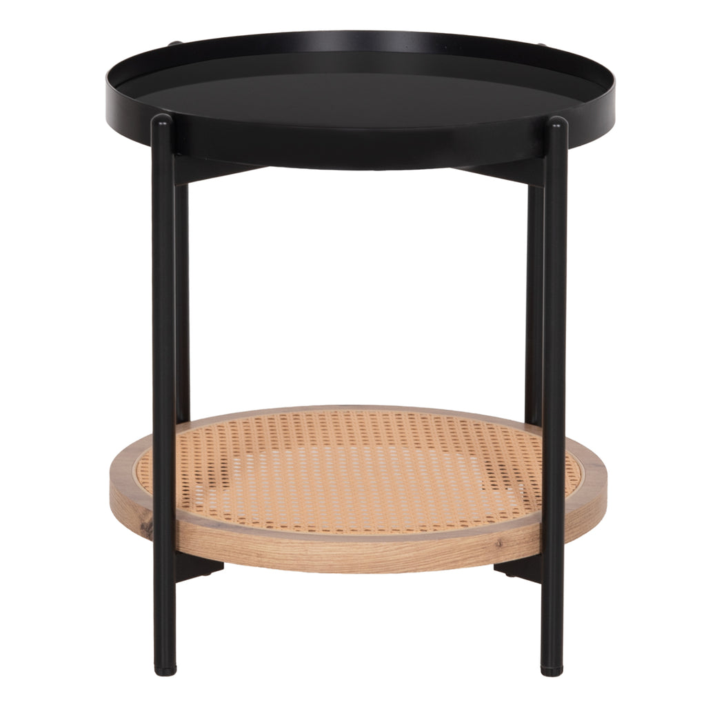 ΒΟΗΘΗΤΙΚΟ ΤΡΑΠΕΖΙ SEITZ HM18031 ΓΥΑΛΙ TOP-ΜΕΤΑΛΛΟ-RATTAN ΣΕ ΦΥΣΙΚΟ Φ50x56Υεκ.