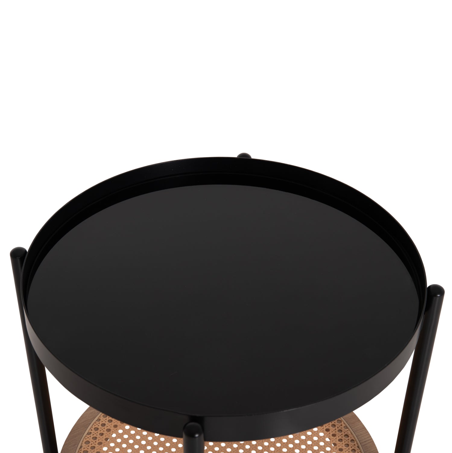 ΒΟΗΘΗΤΙΚΟ ΤΡΑΠΕΖΙ SEITZ HM18031 ΓΥΑΛΙ TOP-ΜΕΤΑΛΛΟ-RATTAN ΣΕ ΦΥΣΙΚΟ Φ50x56Υεκ.