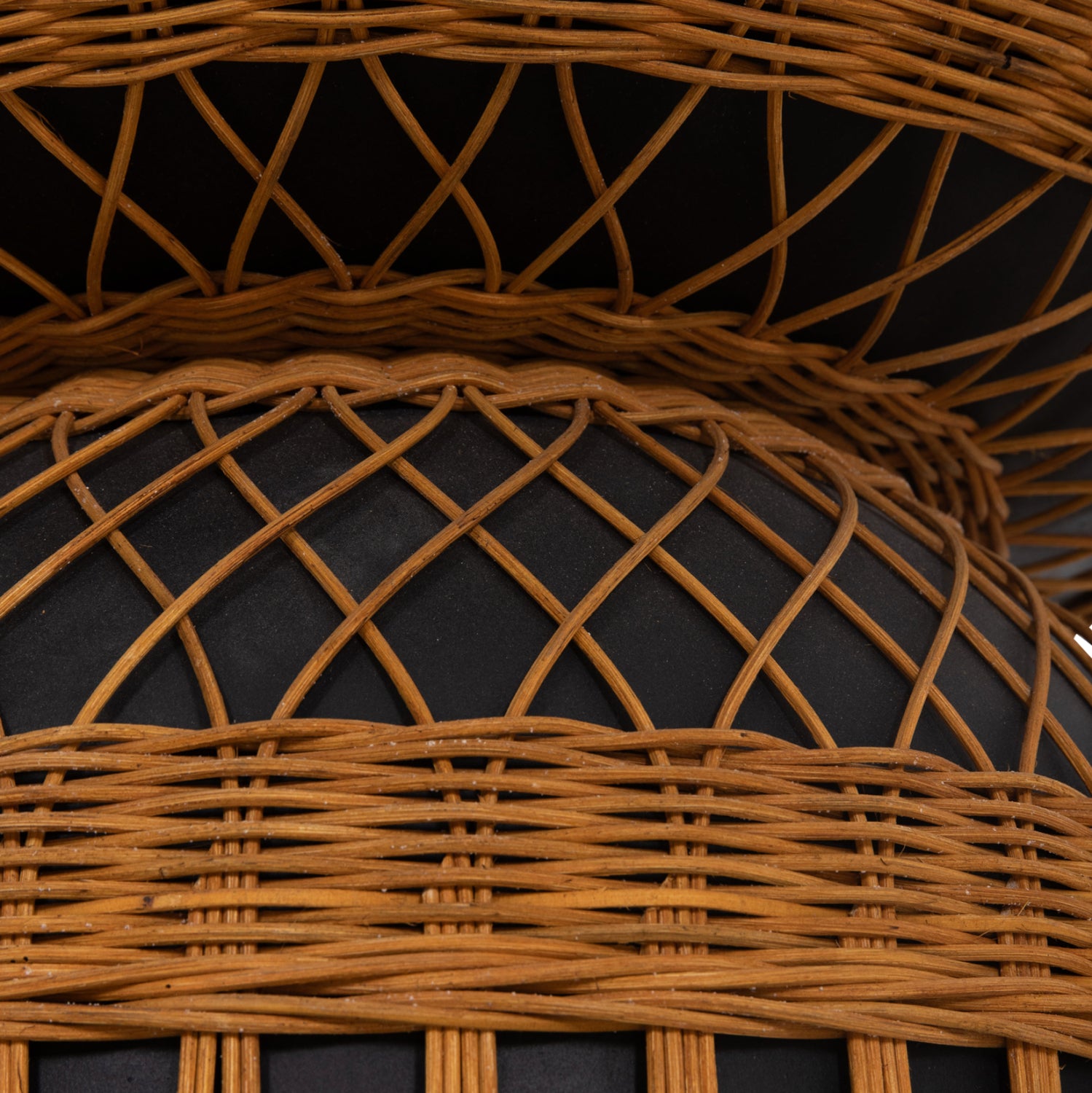 ΒΟΗΘΗΤΙΚΟ ΤΡΑΠΕΖΙ PRILEP HM18159.01 FIBER CEMENT ΜΑΥΡΟ & RATTAN--Φ60x76,5Υεκ