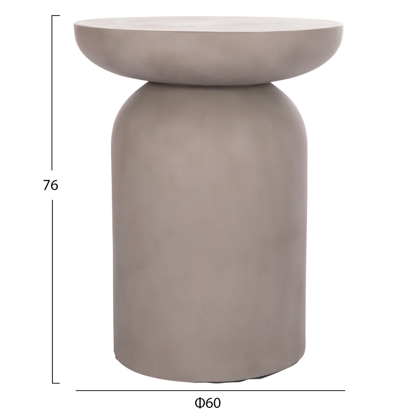 ΒΟΗΘΗΤΙΚΟ ΤΡΑΠΕΖΙ ANNA HM18160.03 FIBER CEMENT ΣΕ ΓΚΡΙ--Φ60x76Υεκ.