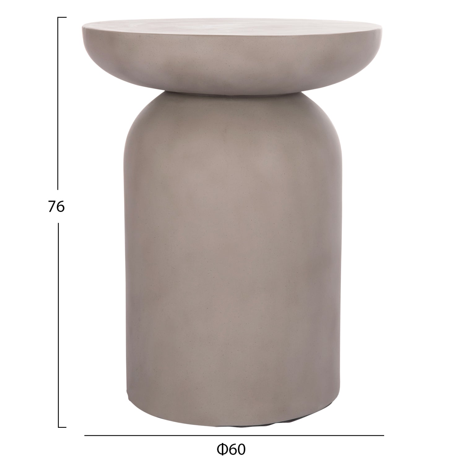 ΒΟΗΘΗΤΙΚΟ ΤΡΑΠΕΖΙ ANNA HM18160.03 FIBER CEMENT ΣΕ ΓΚΡΙ--Φ60x76Υεκ.