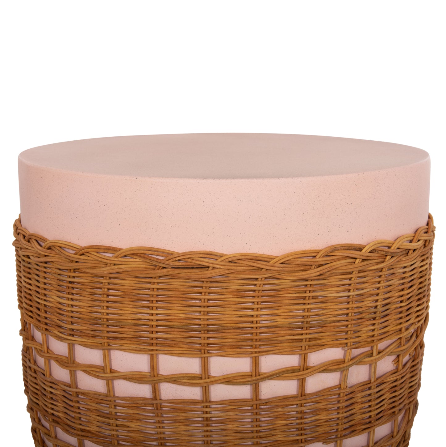 ΒΟΗΘΗΤΙΚΟ ΤΡΑΠΕΖΙ VILHENA HM18166 FIBER CEMENT ΡΟΖ-RATTAN ΦΥΣΙΚΟ Φ44.5x45Υεκ.