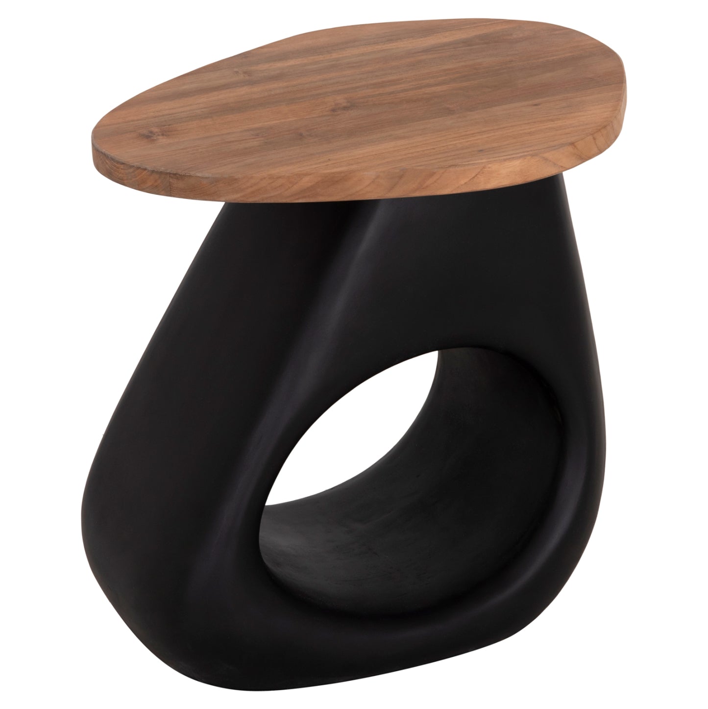 ΒΟΗΘΗΤΙΚΟ ΤΡΑΠΕΖΙ AIDA HM4692.01 FIBER CEMENT ΜΑΥΡΟ--ΞΥΛΟ TEAK TOP 47x60x59Υεκ