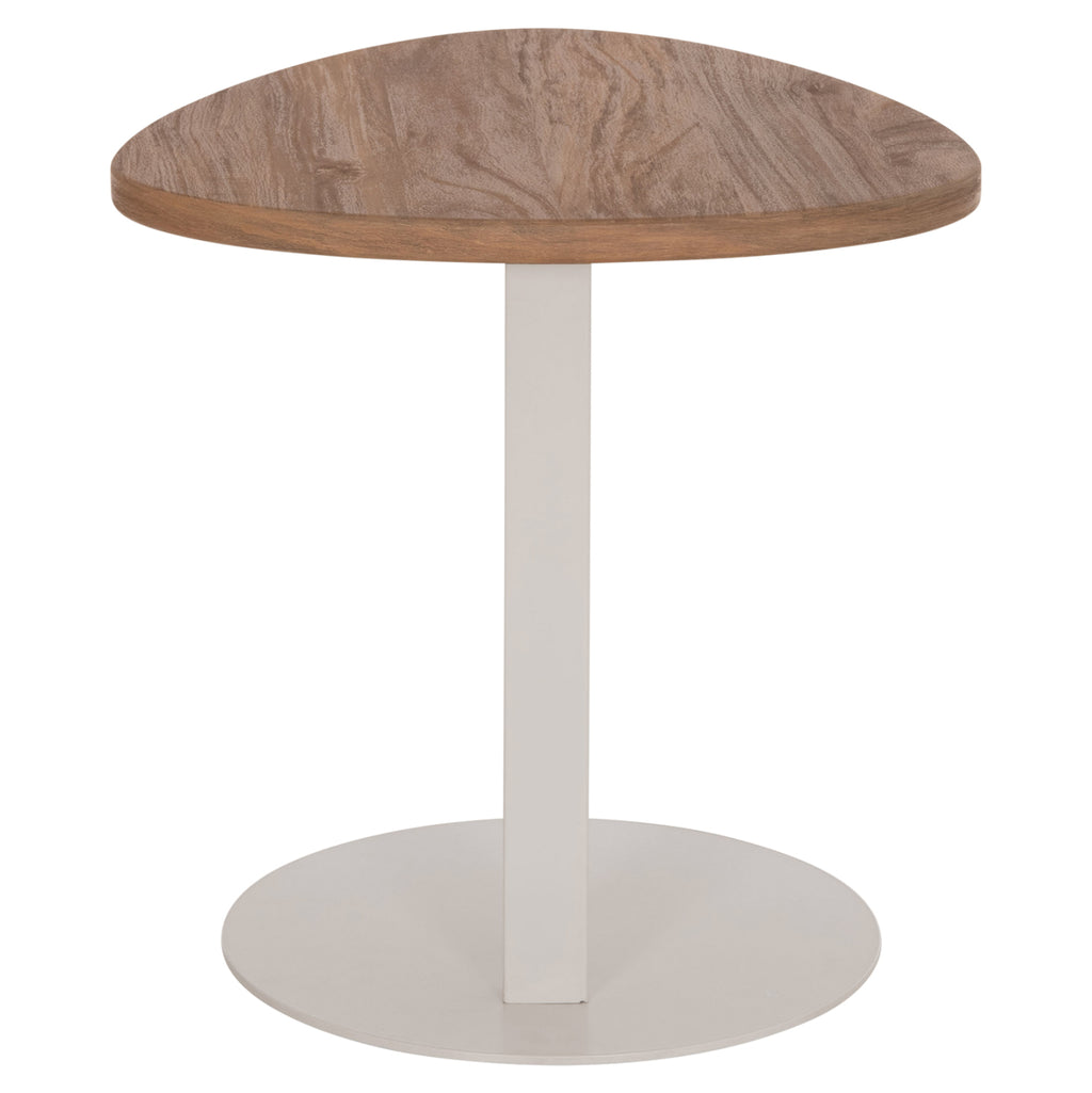 ΒΟΗΘΗΤΙΚΟ ΤΡΑΠΕΖΙ ΟΒΑΛ ALPER HM18328 MDF SONAMA--ΜΕΤΑΛΛΟ ΛΕΥΚΟ 50x50x51Υεκ.