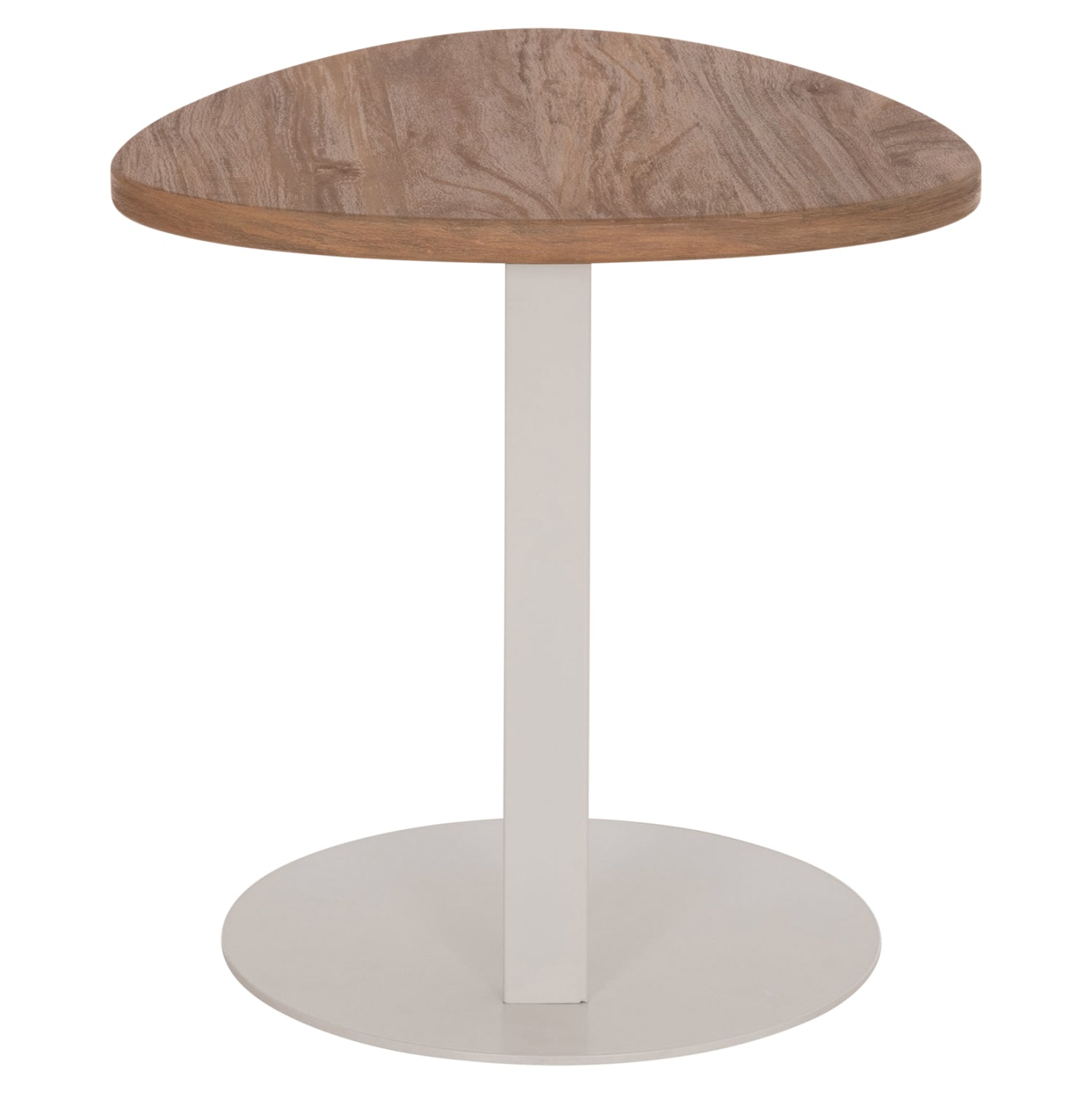ΒΟΗΘΗΤΙΚΟ ΤΡΑΠΕΖΙ ΟΒΑΛ ALPER HM18328 MDF SONAMA--ΜΕΤΑΛΛΟ ΛΕΥΚΟ 50x50x51Υεκ.