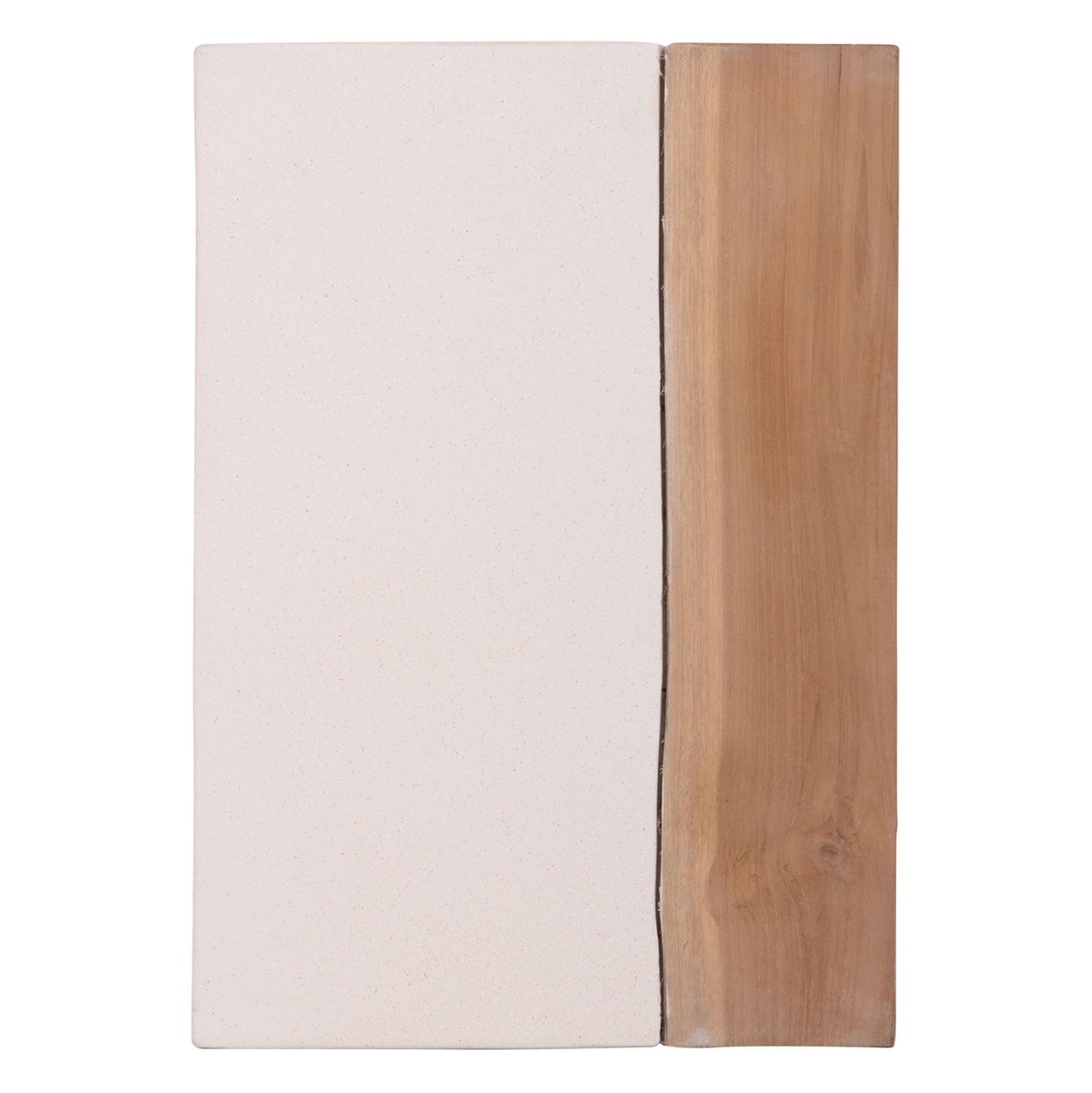 ΒΟΗΘΗΤΙΚΟ ΤΡΑΠΕΖΙ LEIA-ΣΚΑΜΠΟ HM18163.02 FIBER CEMENT ΛΕΥΚΟ-ΞΥΛΟ TEAK 32.5x32.5x46Υεκ.