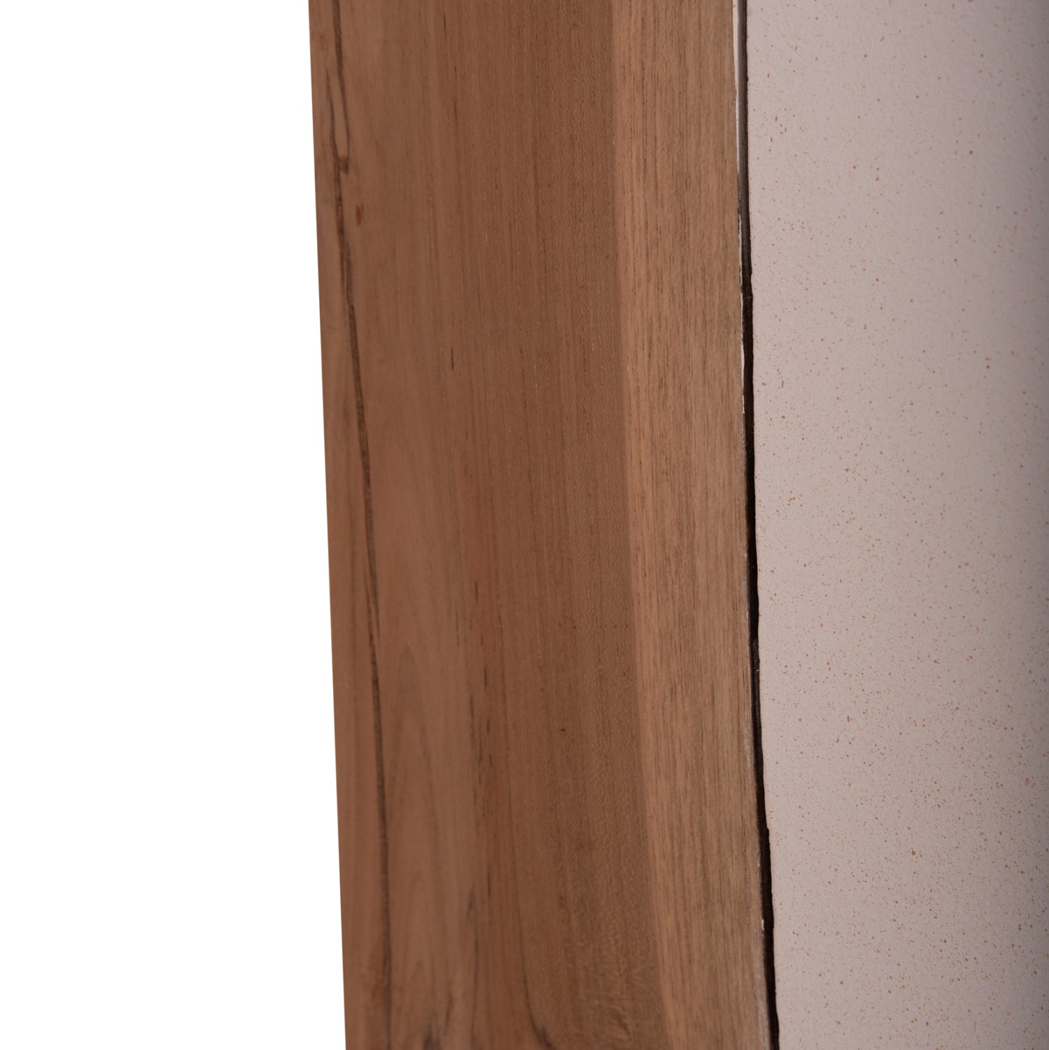 ΒΟΗΘΗΤΙΚΟ ΤΡΑΠΕΖΙ LEIA-ΣΚΑΜΠΟ HM18163.02 FIBER CEMENT ΛΕΥΚΟ-ΞΥΛΟ TEAK 32.5x32.5x46Υεκ.