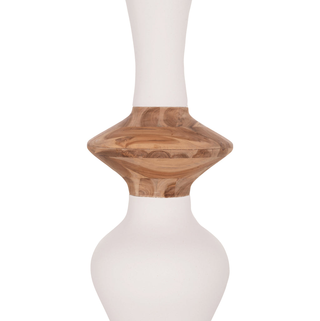 ΔΙΑΚΟΣΜΗΤΙΚΟ ΒΑΖΟ ΔΑΠΕΔΟΥ NEBULA HM4660.02S FIBER CEMENT ΛΕΥΚΟ--ΞΥΛΟ ΤΕΑΚ Φ45x115Υεκ