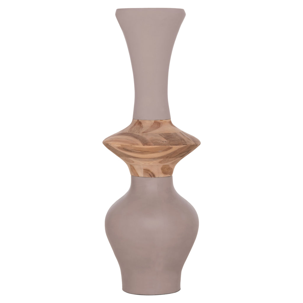ΔΙΑΚΟΣΜΗΤΙΚΟ ΒΑΖΟ ΔΑΠΕΔΟΥ NEBULA HM4660.05S FIBER CEMENT TAUPE--ΞΥΛΟ ΤΕΑΚ Φ45x115Υεκ