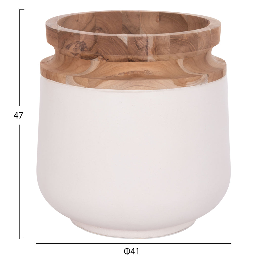 ΔΙΑΚΟΣΜΗΤΙΚΟ ΒΑΖΟ ΔΑΠΕΔΟΥ LINTER HM4662.02L FIBER CEMENT ΛΕΥΚΟ--ΞΥΛΟ ΤΕΑΚ Φ41x47Υεκ.