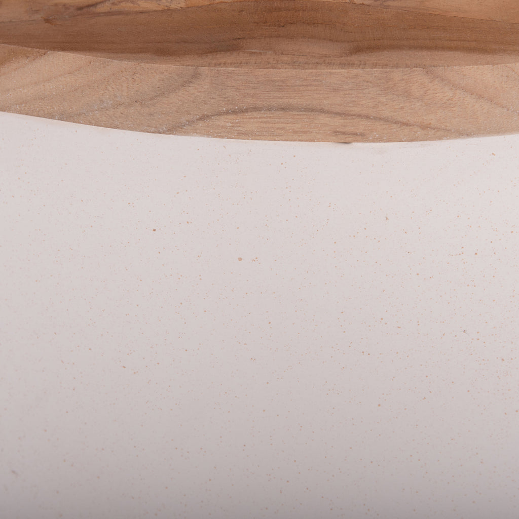 ΔΙΑΚΟΣΜΗΤΙΚΟ ΒΑΖΟ ΔΑΠΕΔΟΥ LINTER HM4662.02L FIBER CEMENT ΛΕΥΚΟ--ΞΥΛΟ ΤΕΑΚ Φ41x47Υεκ.
