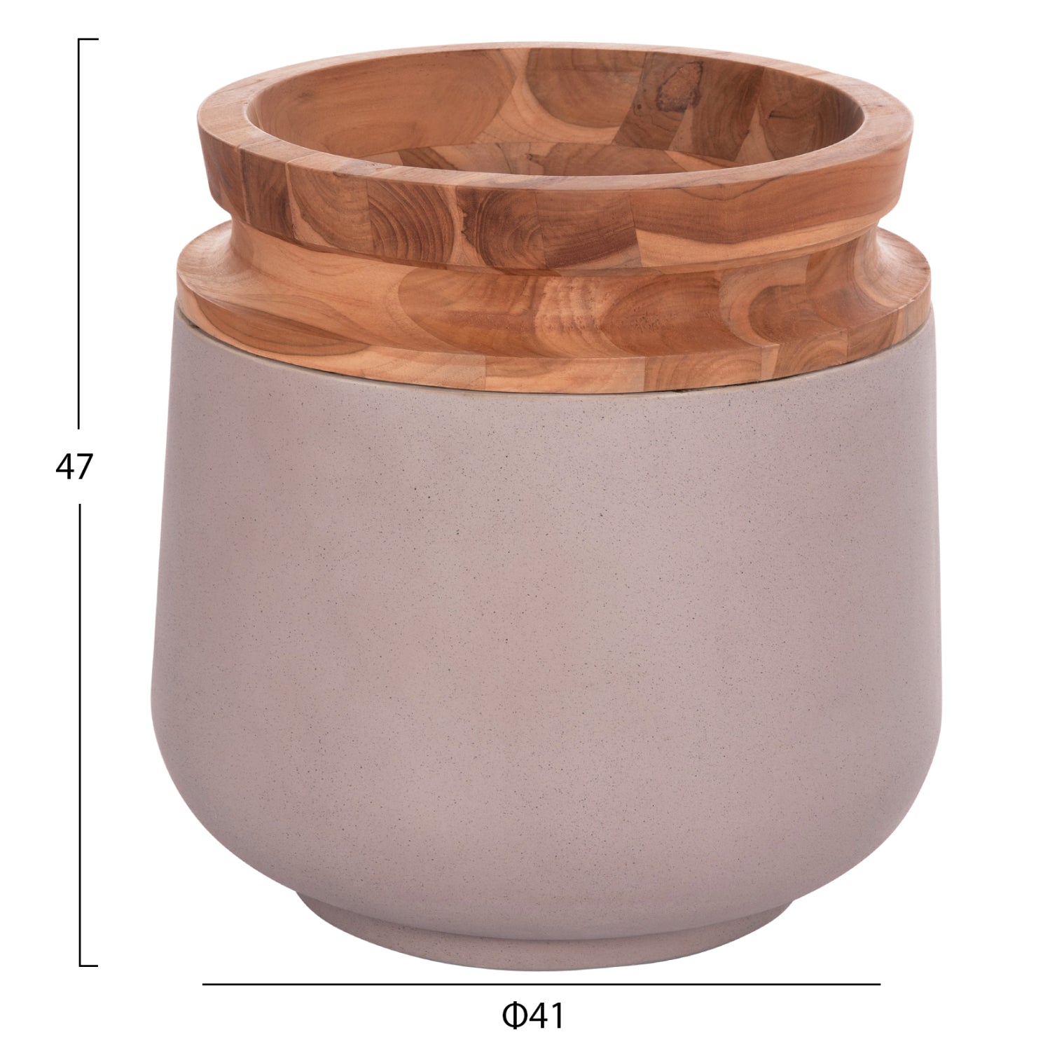 ΔΙΑΚΟΣΜΗΤΙΚΟ ΒΑΖΟ ΔΑΠΕΔΟΥ LINTER HM4662.05L FIBER CEMENT ΓΚΡΙ ΜΑΤ--ΞΥΛΟ ΤΕΑΚ Φ41x47Υεκ