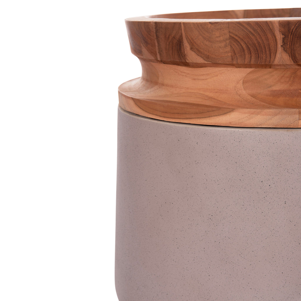 ΔΙΑΚΟΣΜΗΤΙΚΟ ΒΑΖΟ ΔΑΠΕΔΟΥ LINTER HM4662.05L FIBER CEMENT ΓΚΡΙ ΜΑΤ--ΞΥΛΟ ΤΕΑΚ Φ41x47Υεκ