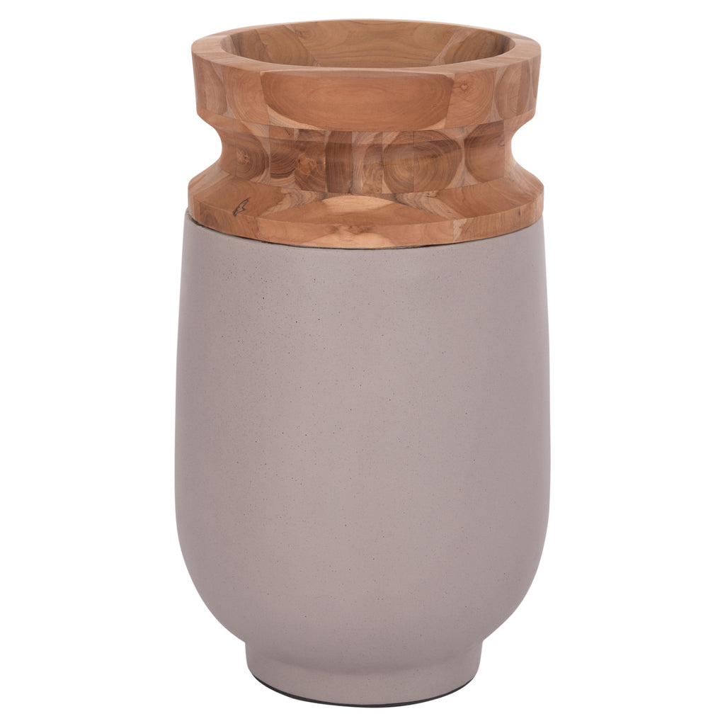 ΔΙΑΚΟΣΜΗΤΙΚΟ ΒΑΖΟ ΔΑΠΕΔΟΥ LINTER HM4662.05S FIBER CEMENT ΓΚΡΙ ΜΑΤ--ΞΥΛΟ ΤΕΑΚ Φ34x60Υεκ