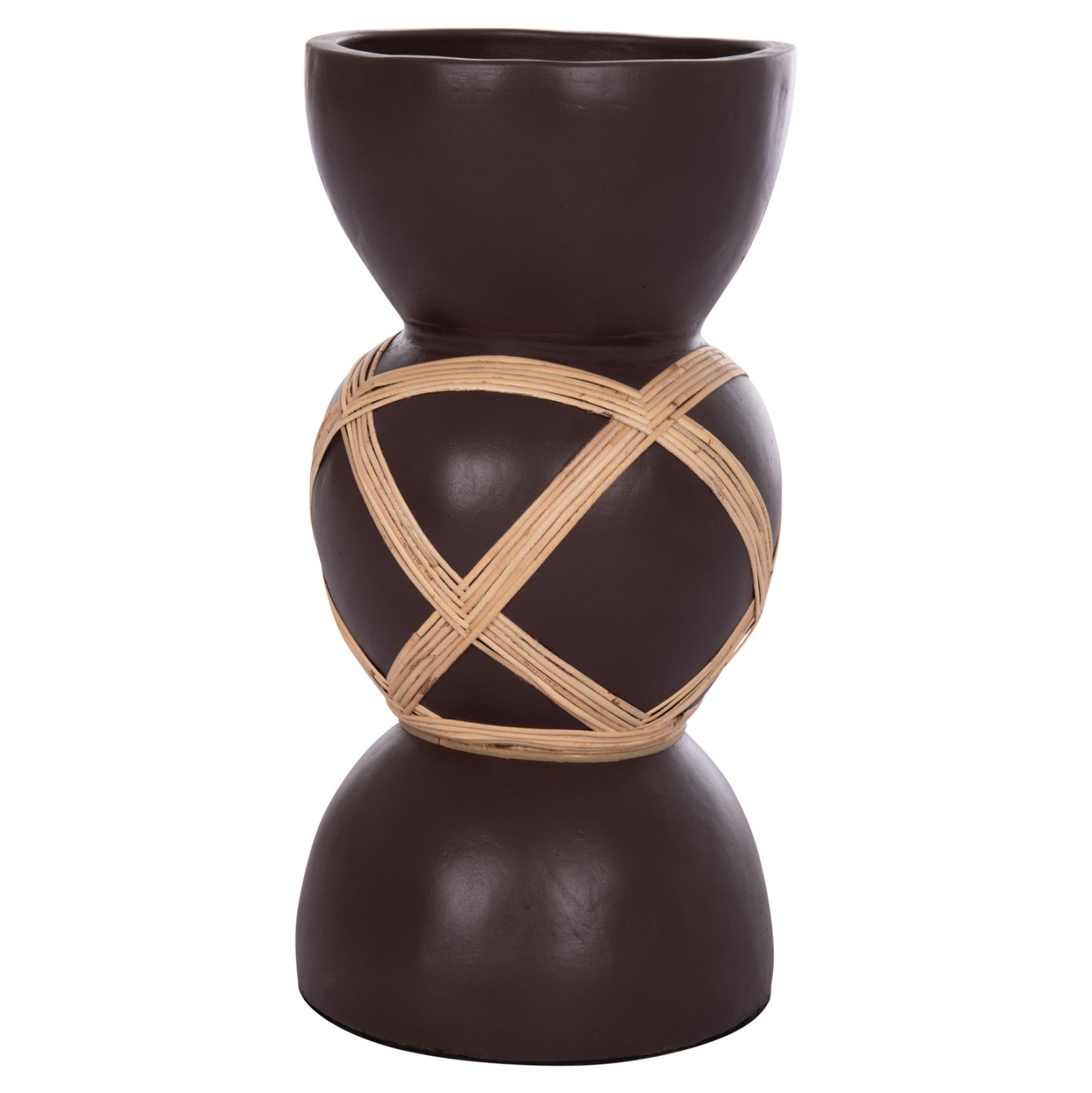 ΔΙΑΚΟΣΜΗΤΙΚΟ ΒΑΖΟ ΔΑΠΕΔΟΥ MAYNARD HM4672.07L TERRACOTTA ΣΟΚΟΛΑΤΙ-RATTAN Φ32x62.5Υεκ