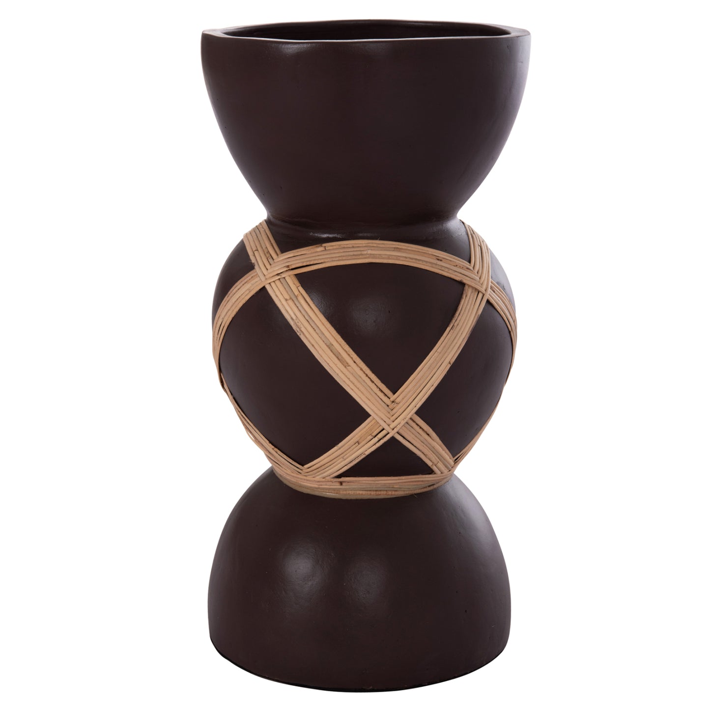 ΔΙΑΚΟΣΜΗΤΙΚΟ ΒΑΖΟ ΔΑΠΕΔΟΥ MAYNARD HM4672.07L TERRACOTTA ΣΟΚΟΛΑΤΙ-RATTAN Φ32x62.5Υεκ