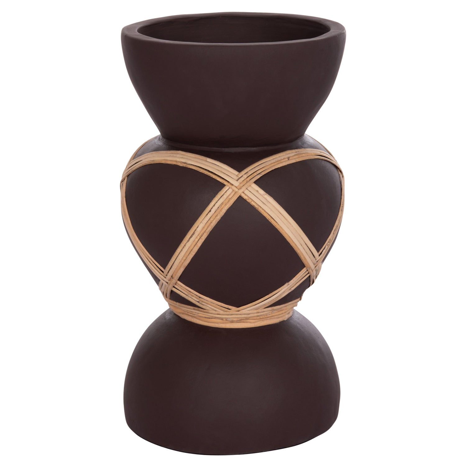 ΔΙΑΚΟΣΜΗΤΙΚΟ ΒΑΖΟ ΔΑΠΕΔΟΥ MAYNARD HM4672.07S TERRACOTTA ΣΟΚΟΛΑΤΙ-RATTAN Φ27.5x50Υεκ